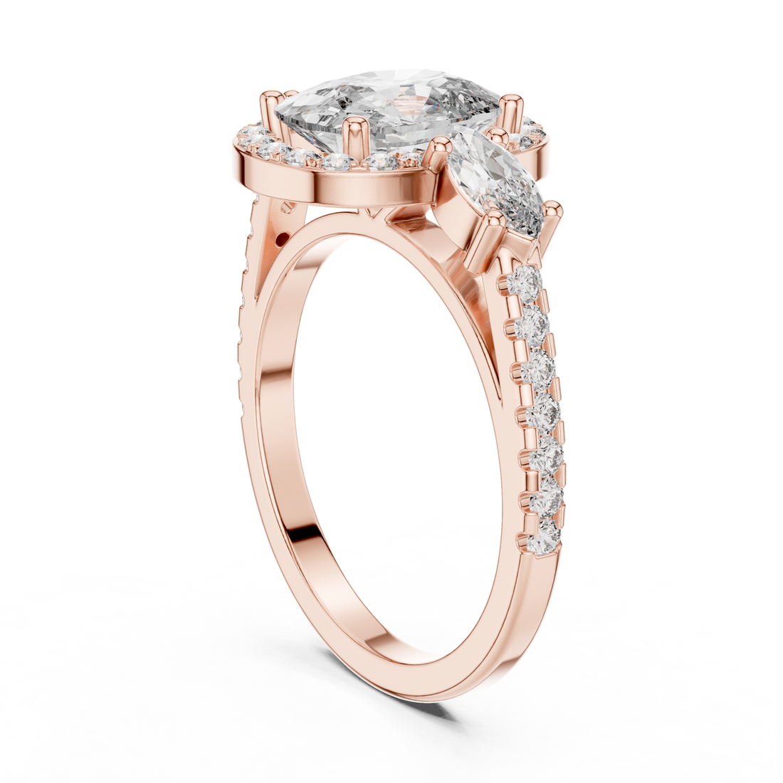 Oval & Marquise Brilliant Moissanite VVS1 Eternity Engagement Ring