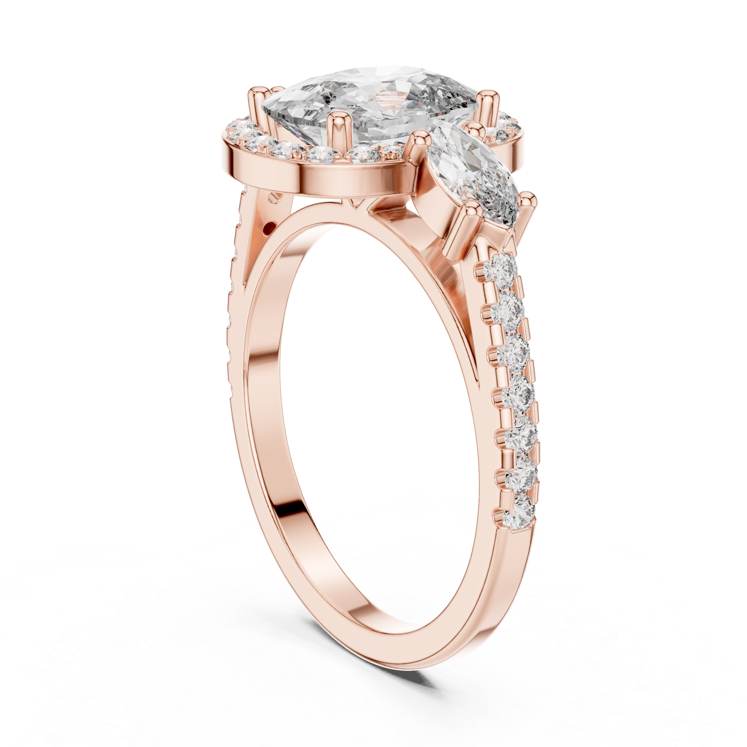 Oval & Marquise Brilliant Moissanite VVS1 Eternity Engagement Ring