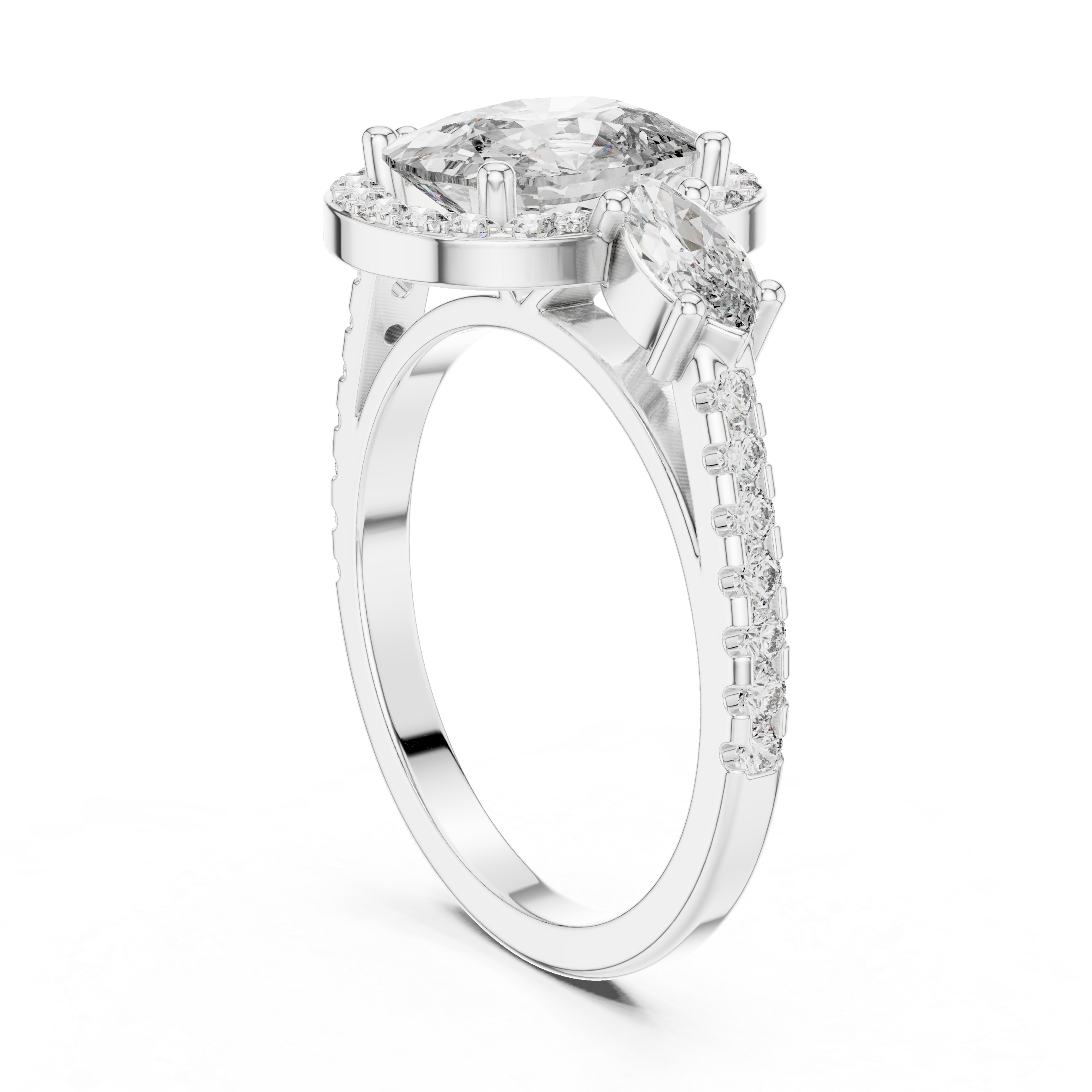 Oval & Marquise Brilliant Moissanite VVS1 Eternity Engagement Ring