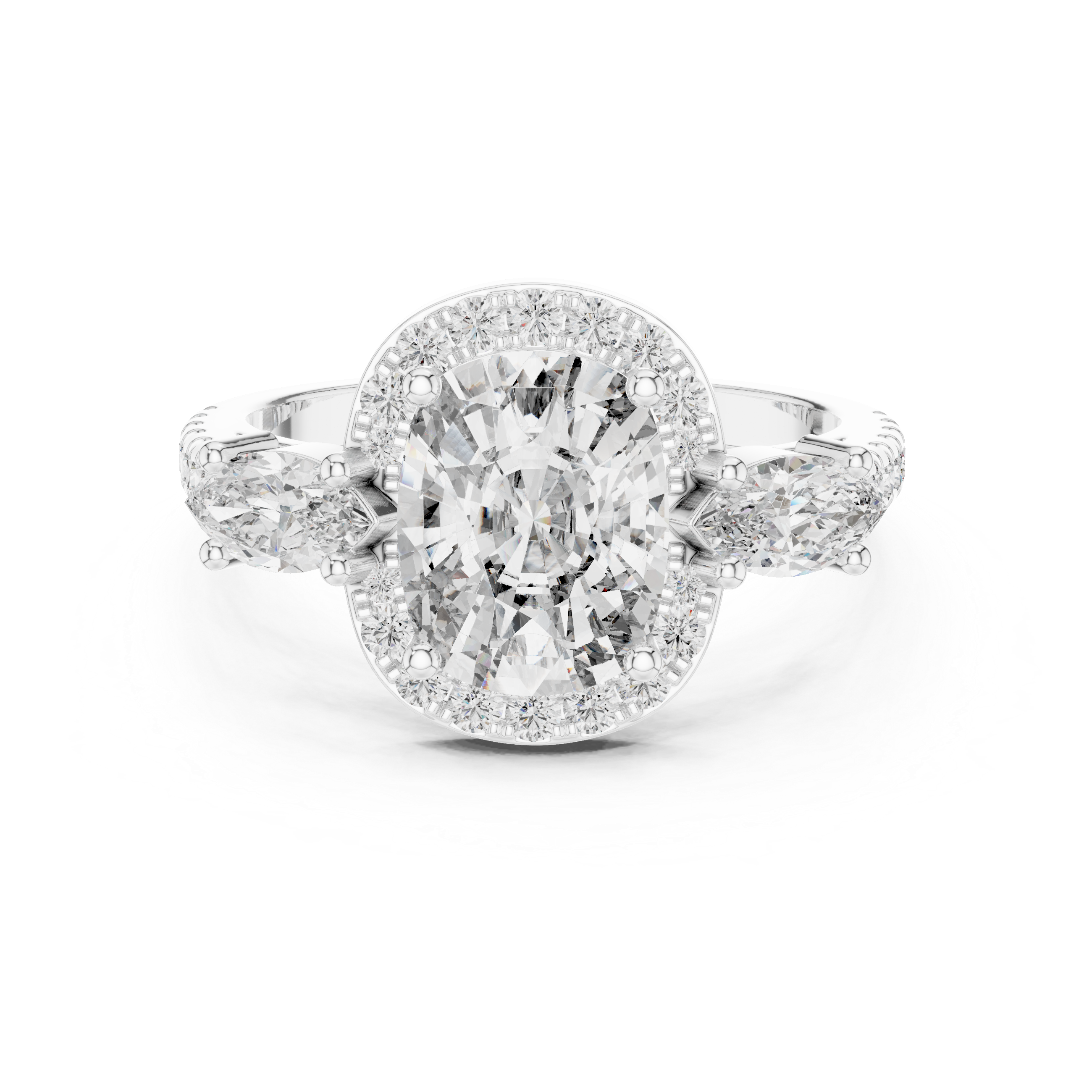 Oval & Marquise Brilliant Moissanite VVS1 Eternity Engagement Ring