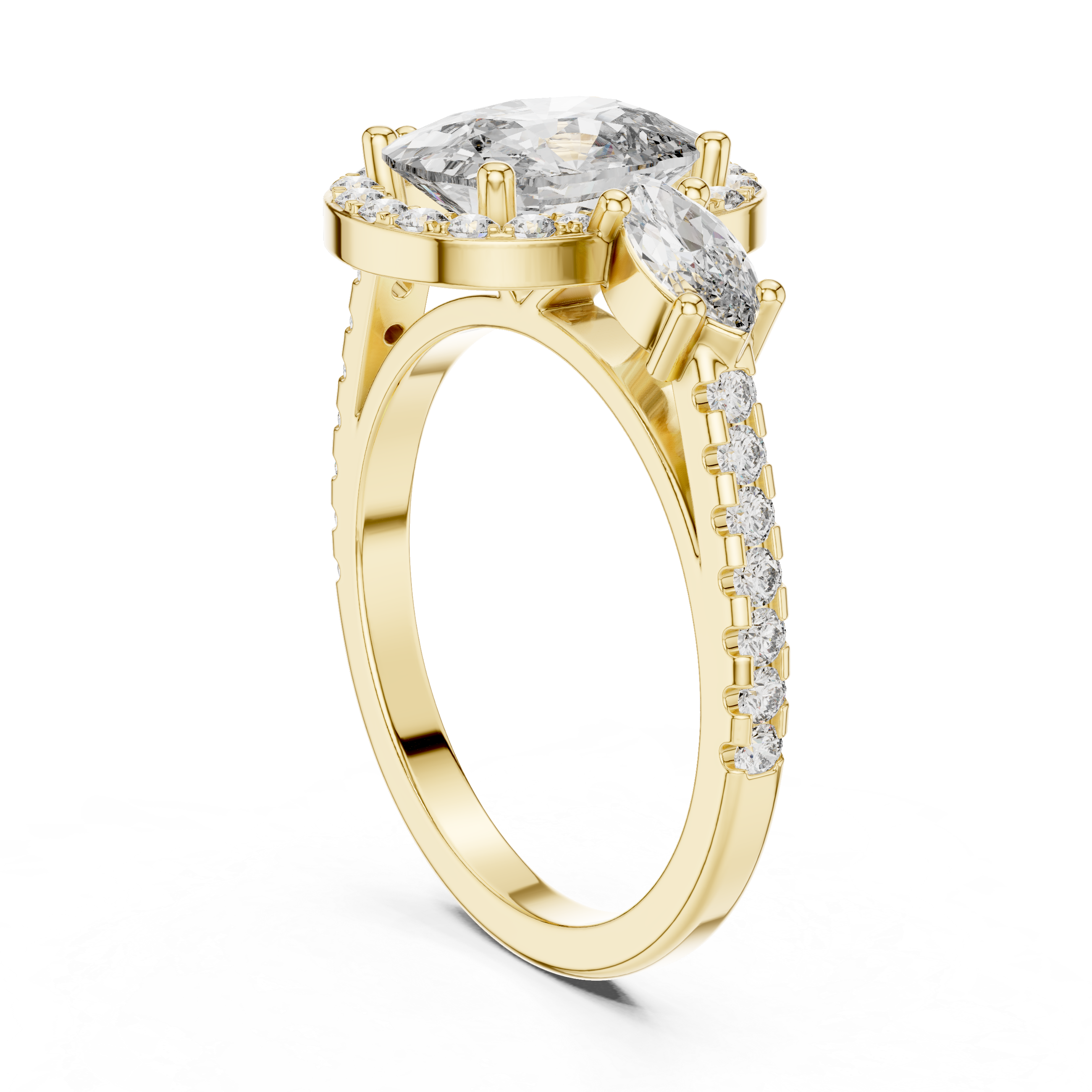 Oval & Marquise Brilliant Moissanite VVS1 Eternity Engagement Ring