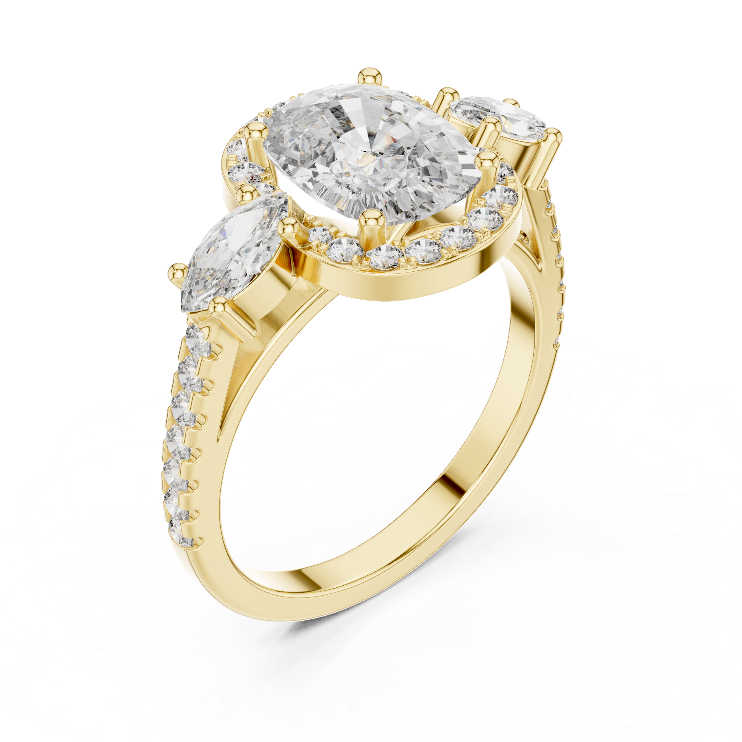 Oval & Marquise Brilliant Moissanite VVS1 Eternity Engagement Ring