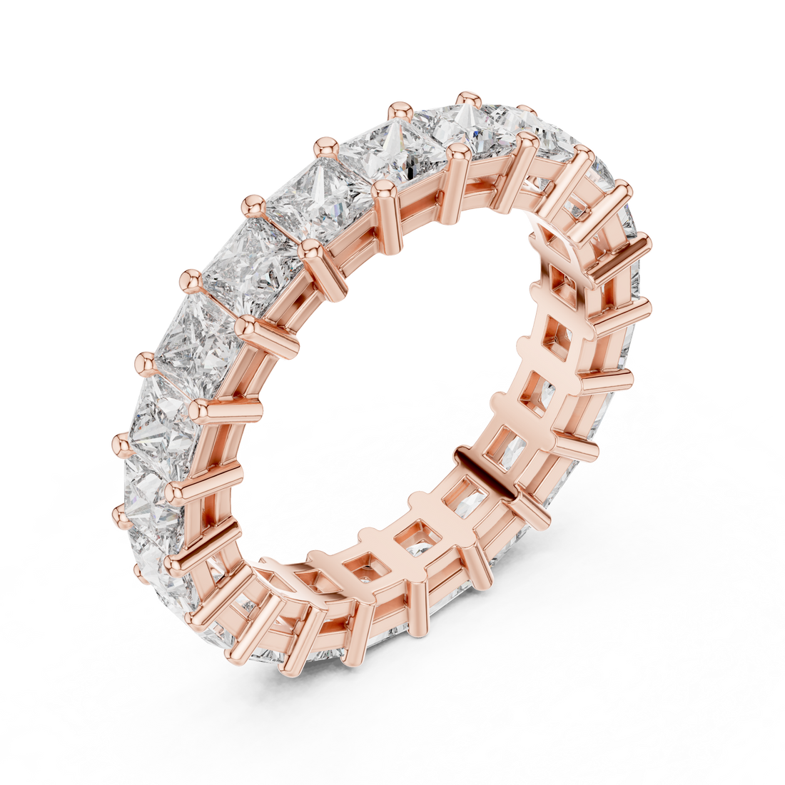 Princess Cut Brilliant Moissanite VVS1 Eternity Band