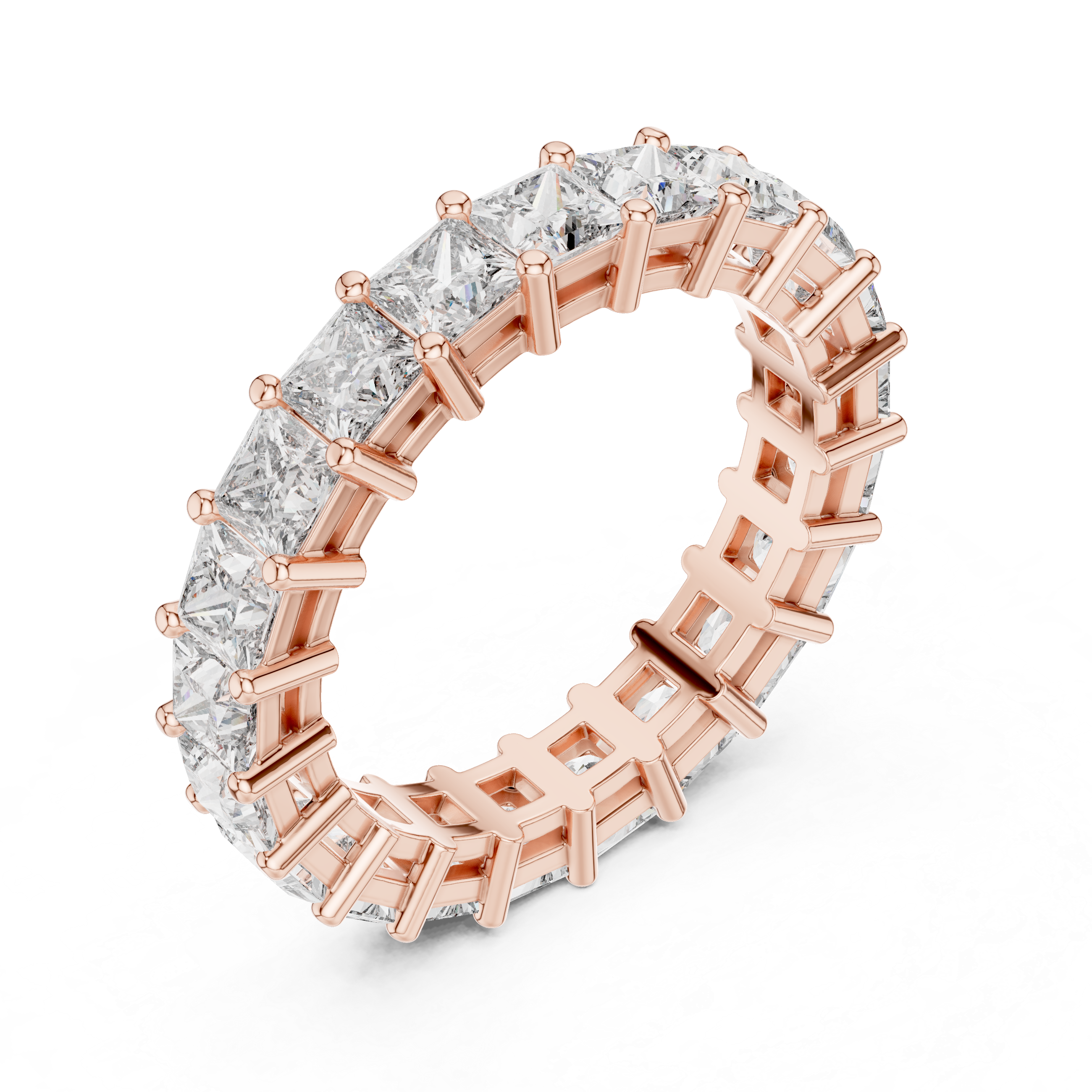 Princess Cut Brilliant Moissanite VVS1 Eternity Band