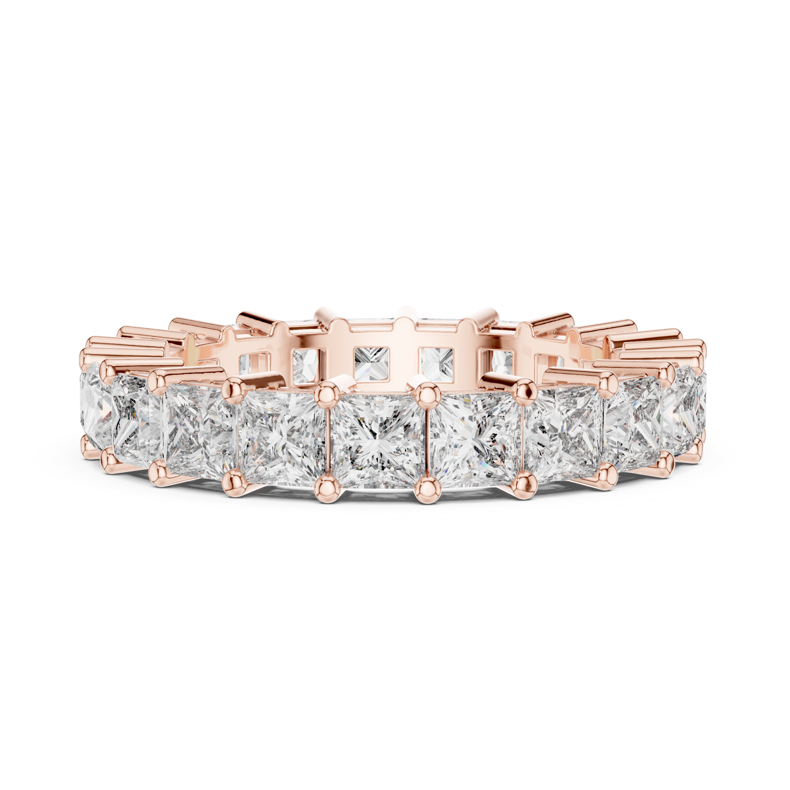 Princess Cut Brilliant Moissanite VVS1 Eternity Band