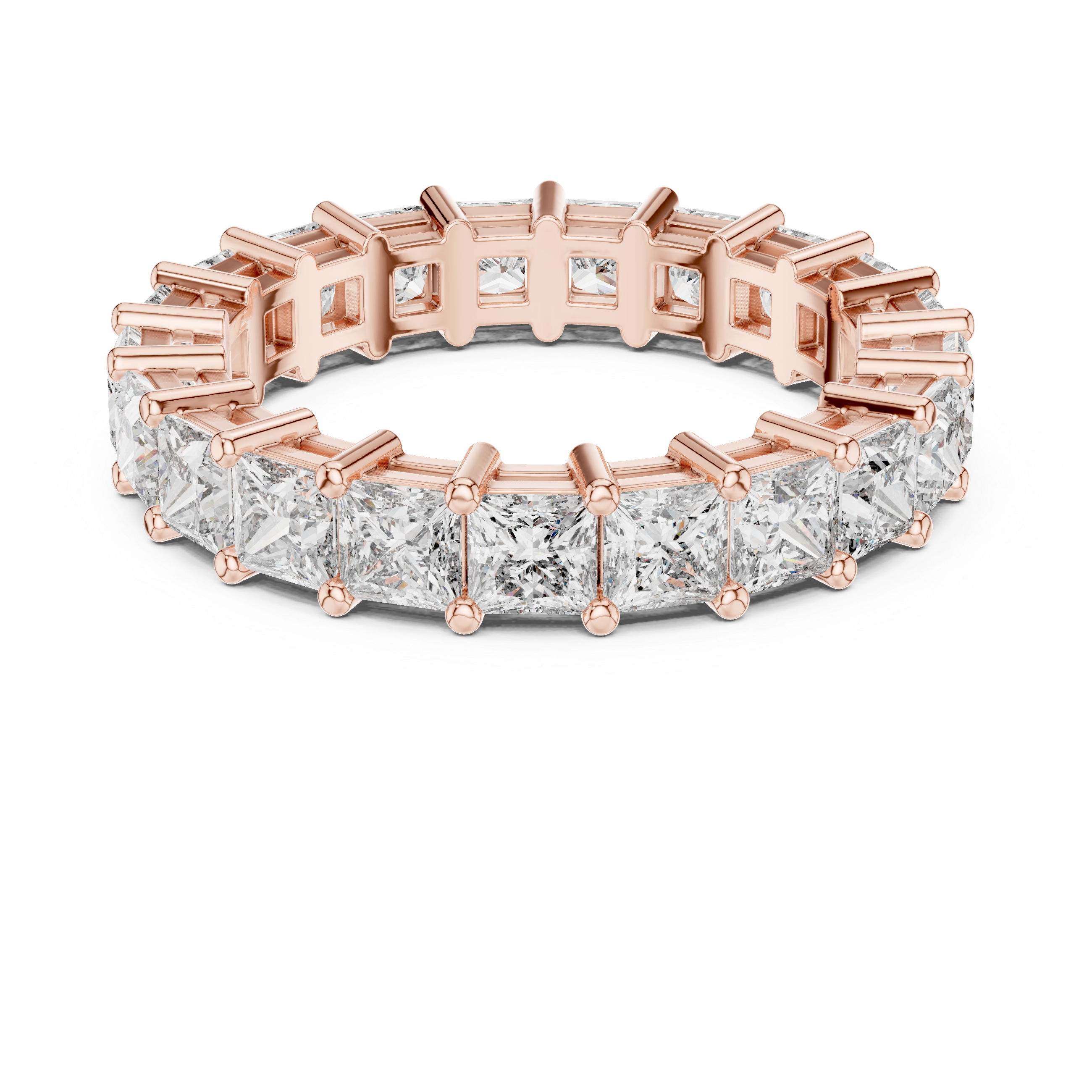 Princess Cut Brilliant Moissanite VVS1 Eternity Band