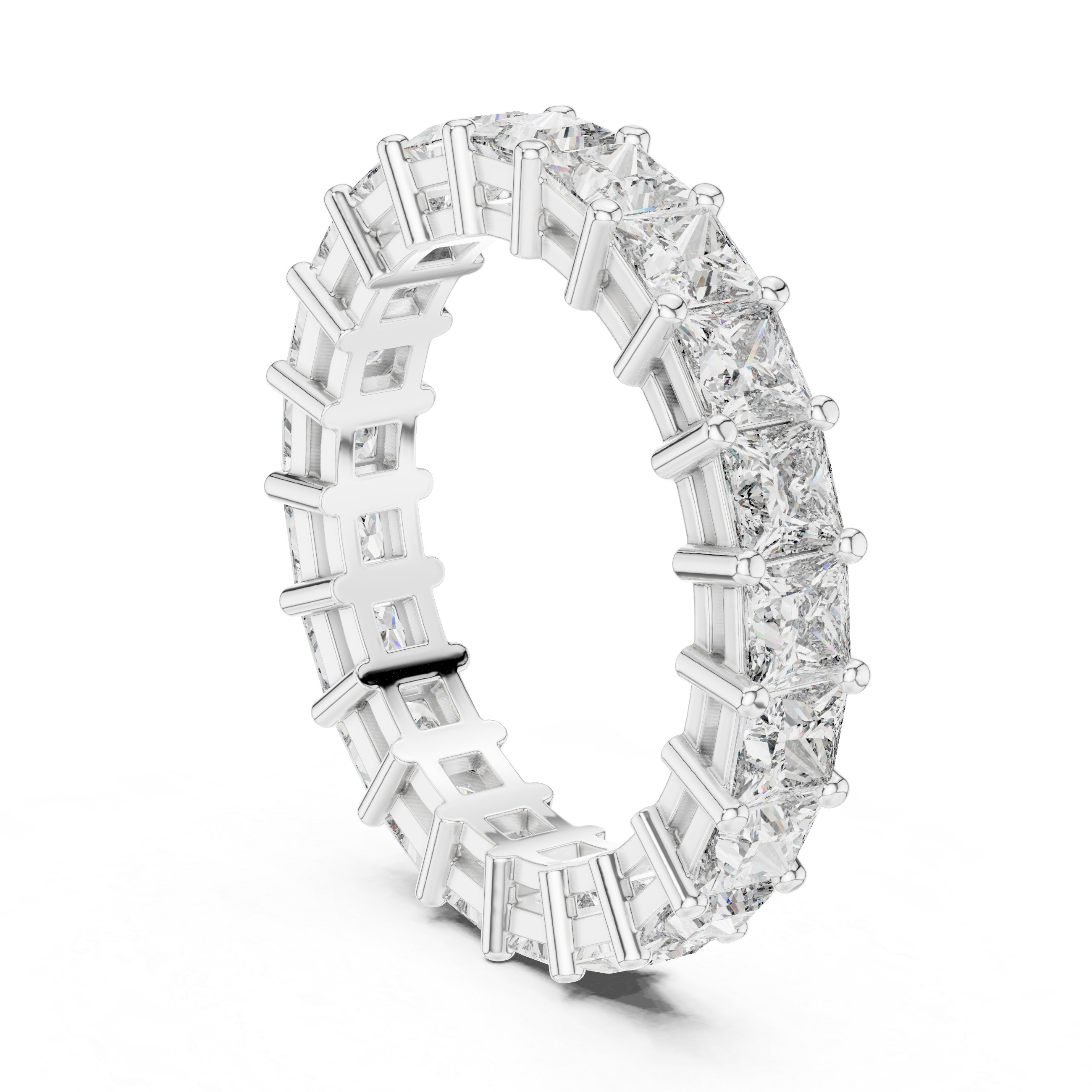Princess Cut Brilliant Moissanite VVS1 Eternity Band