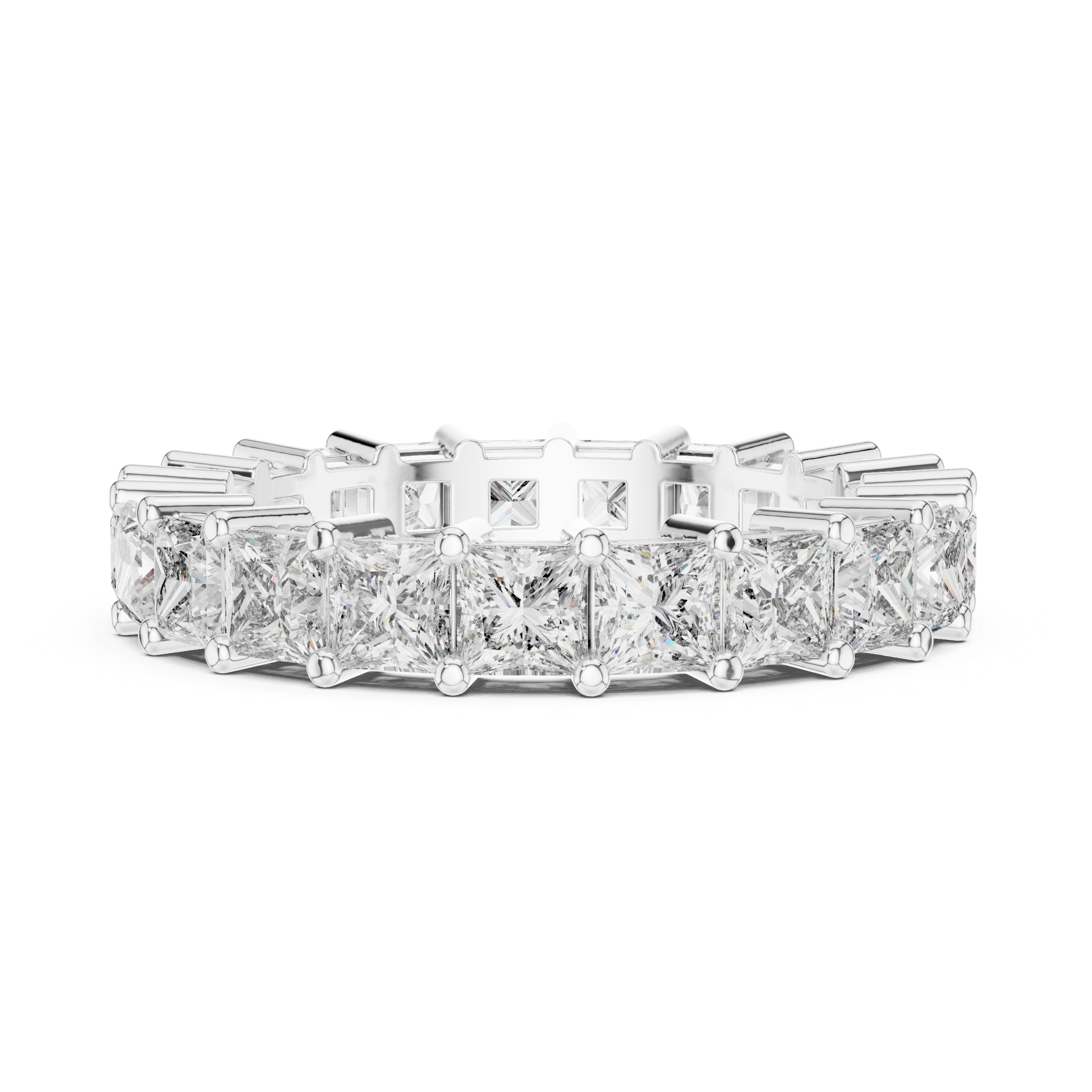 Princess Cut Brilliant Moissanite VVS1 Eternity Band