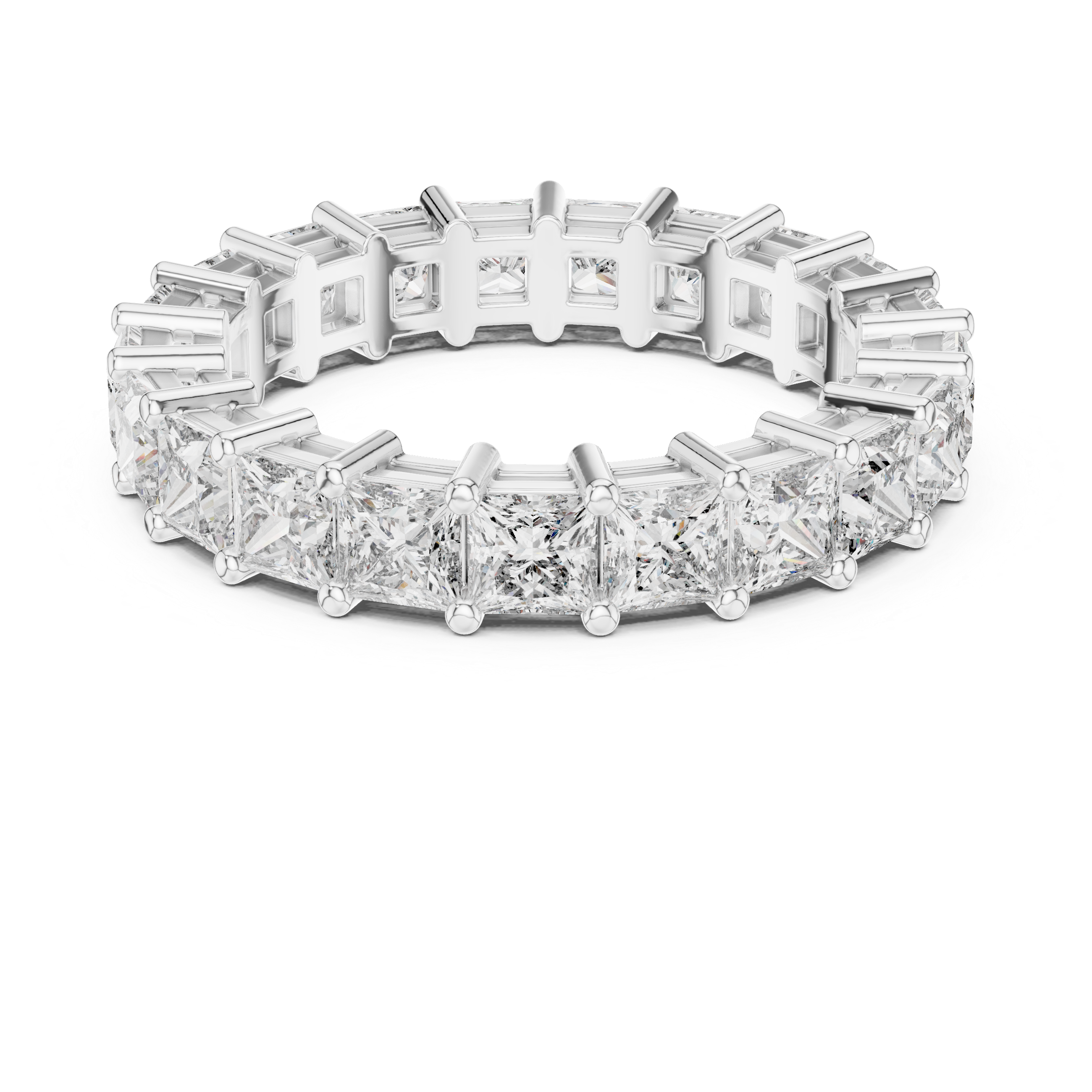 Princess Cut Brilliant Moissanite VVS1 Eternity Band