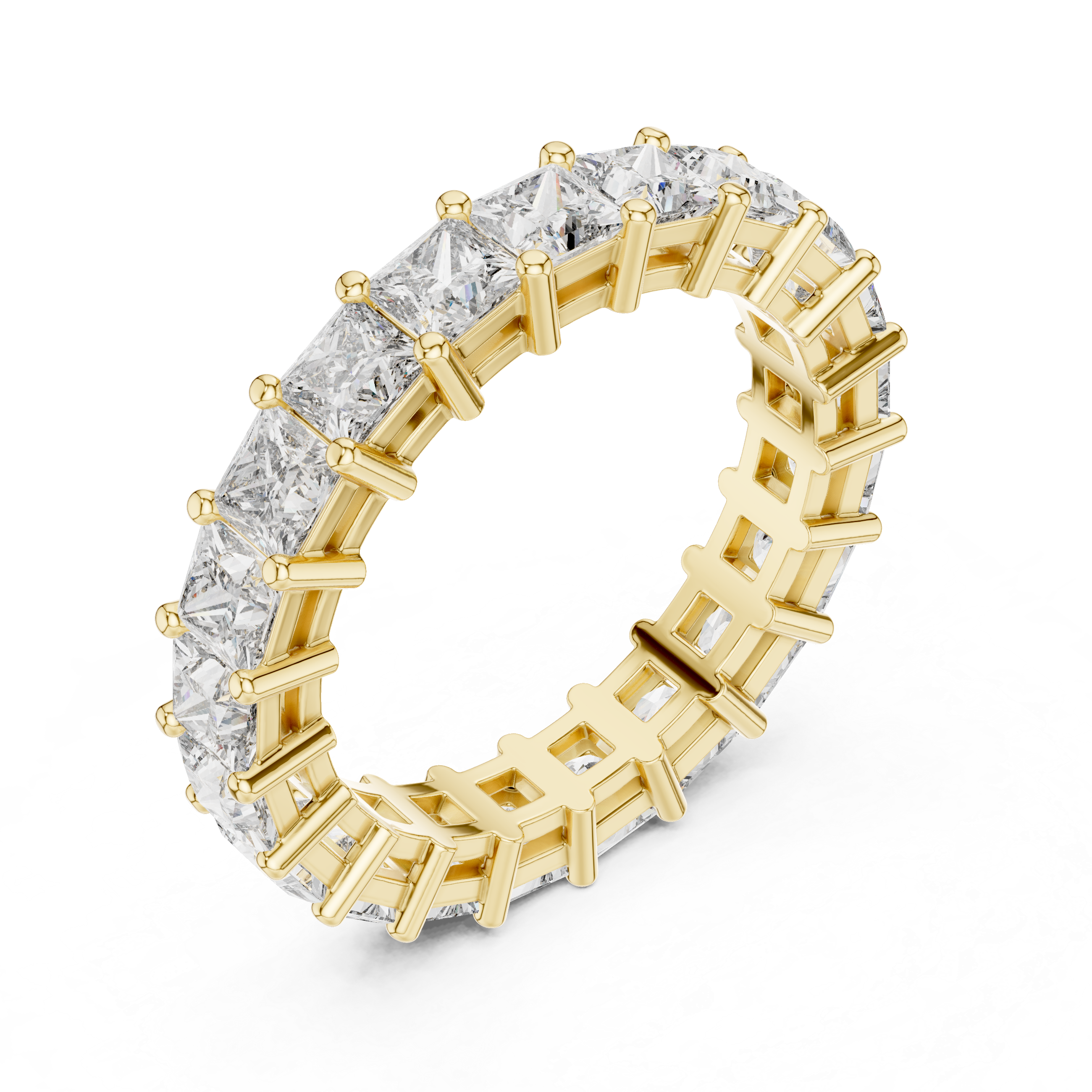 Princess Cut Brilliant Moissanite VVS1 Eternity Band