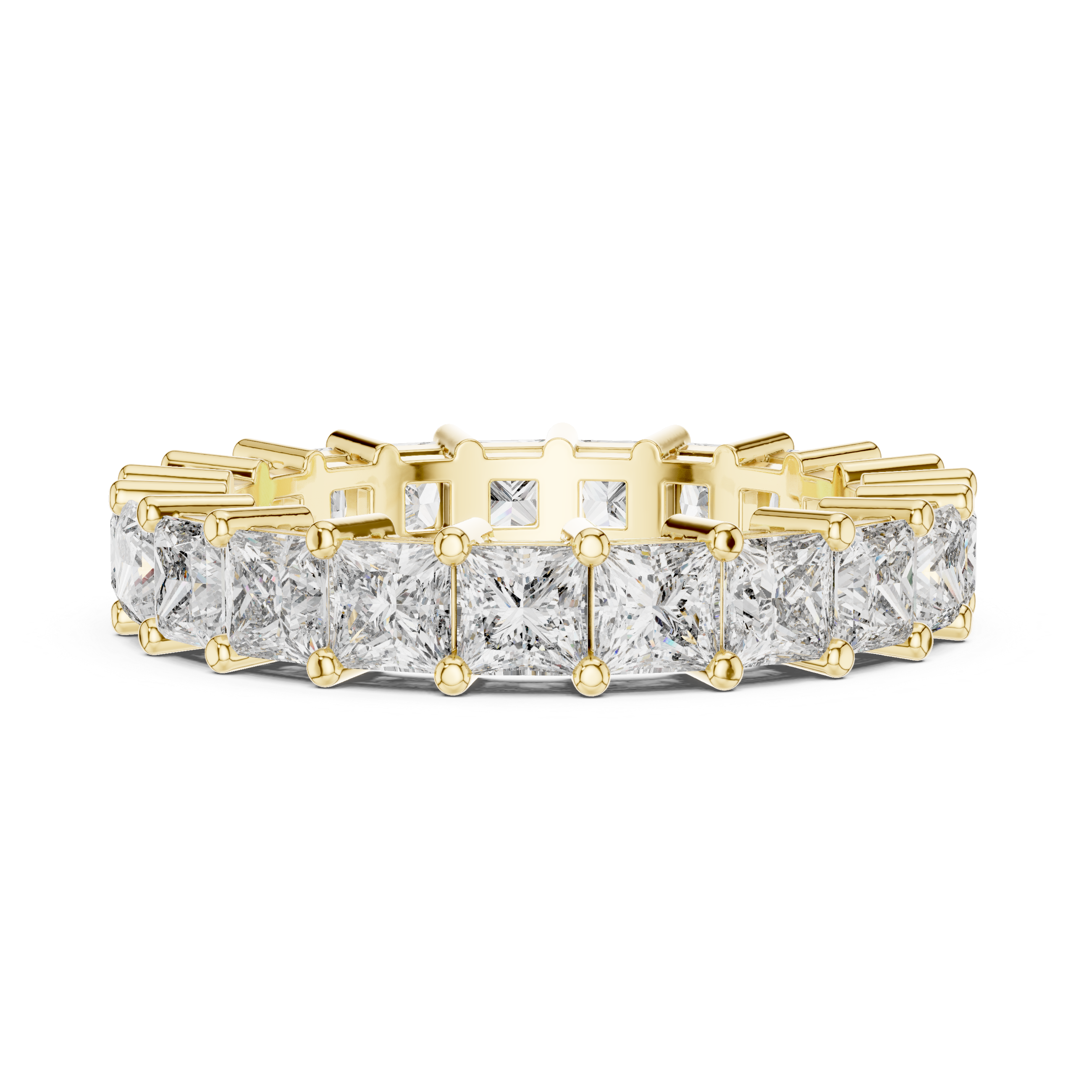 Princess Cut Brilliant Moissanite VVS1 Eternity Band