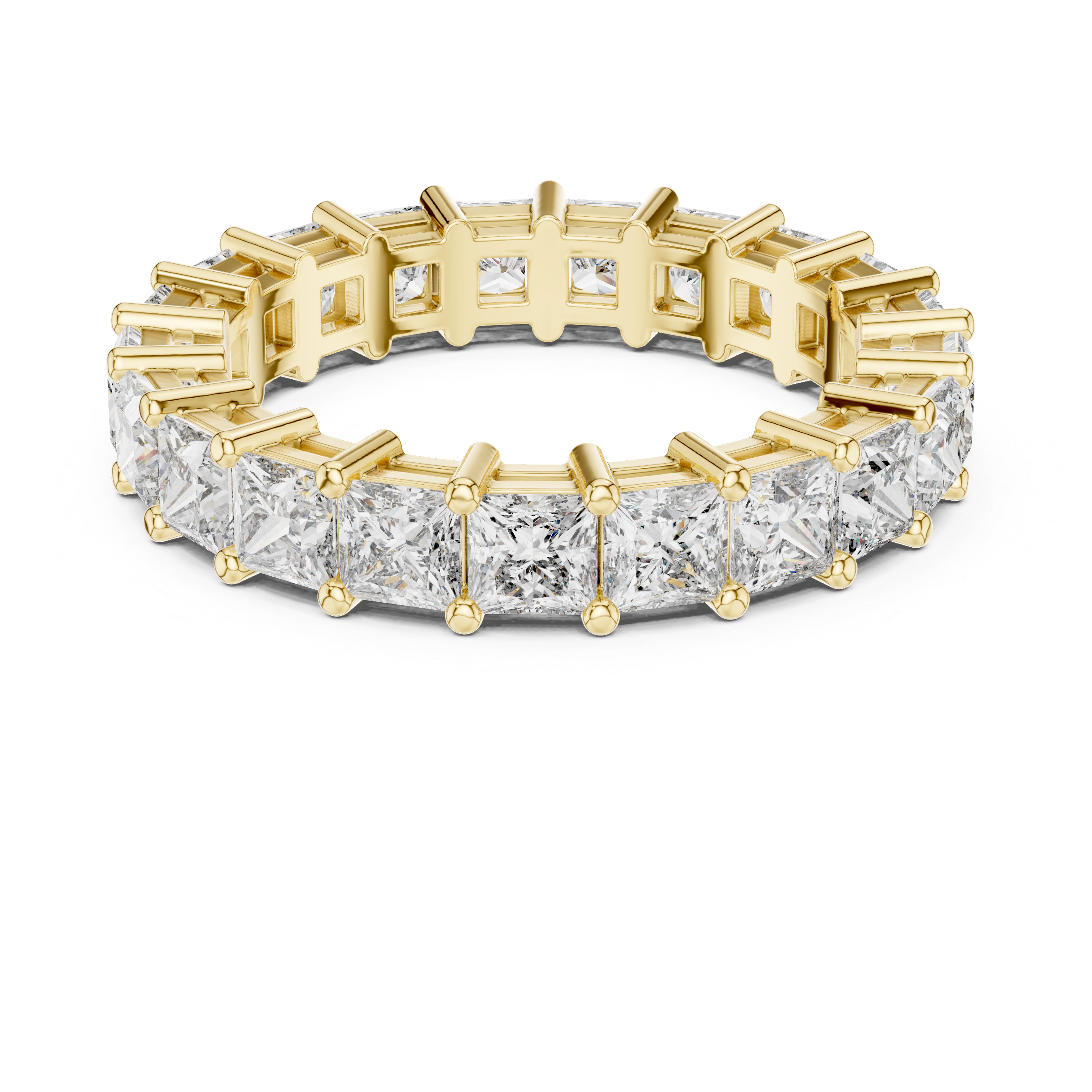 Princess Cut Brilliant Moissanite VVS1 Eternity Band