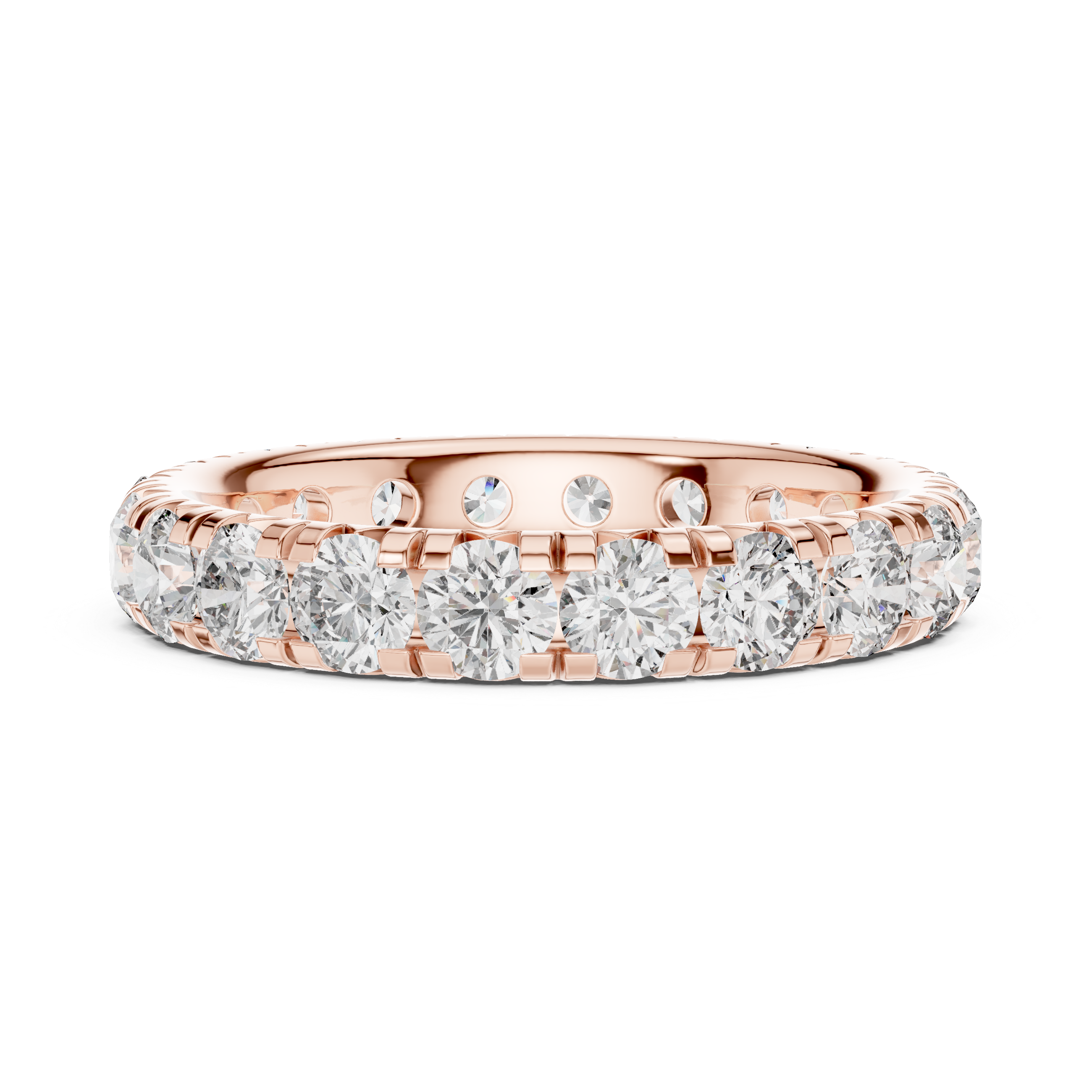 Round Cut Brilliant Moissanite VVS1 Eternity Band