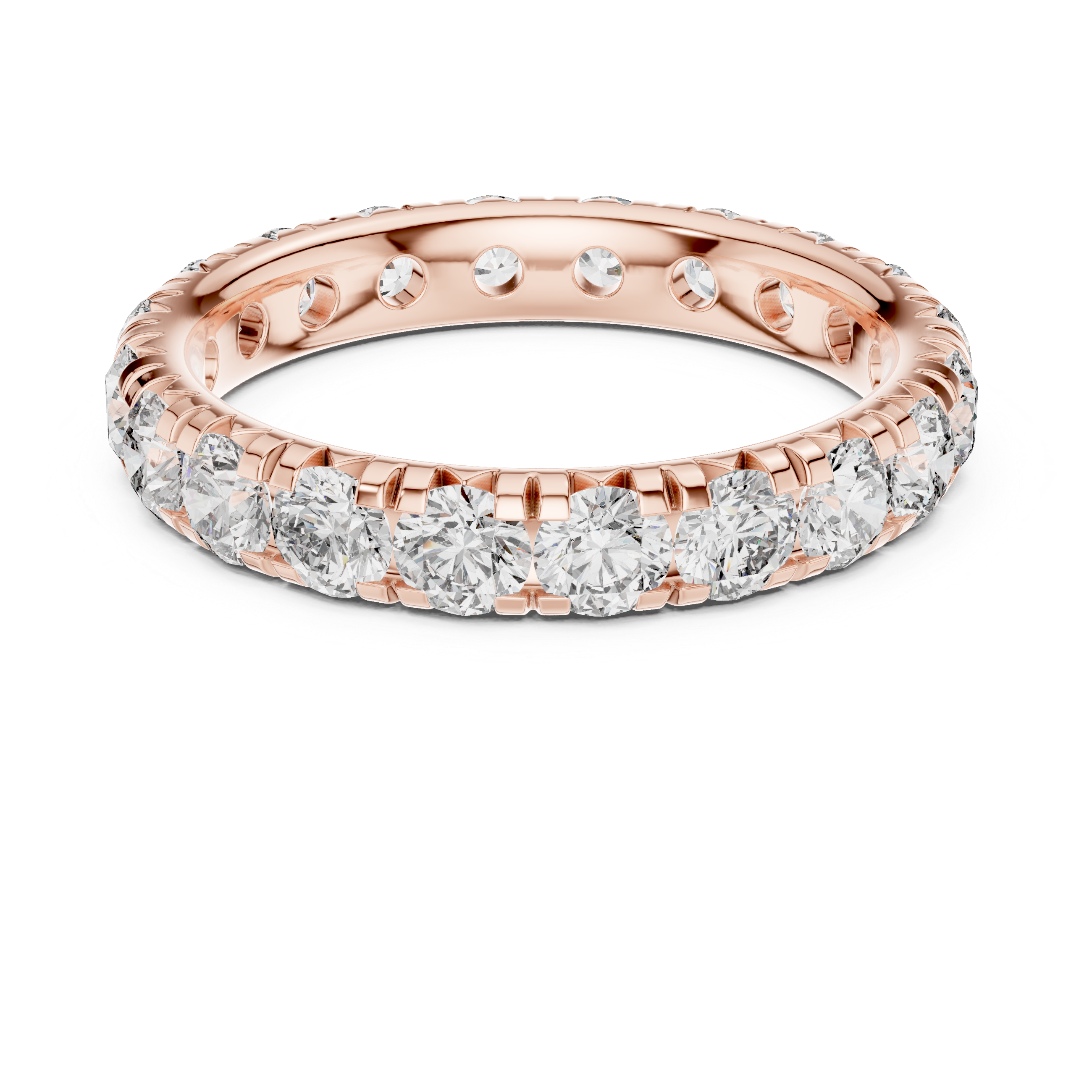 Round Cut Brilliant Moissanite VVS1 Eternity Band