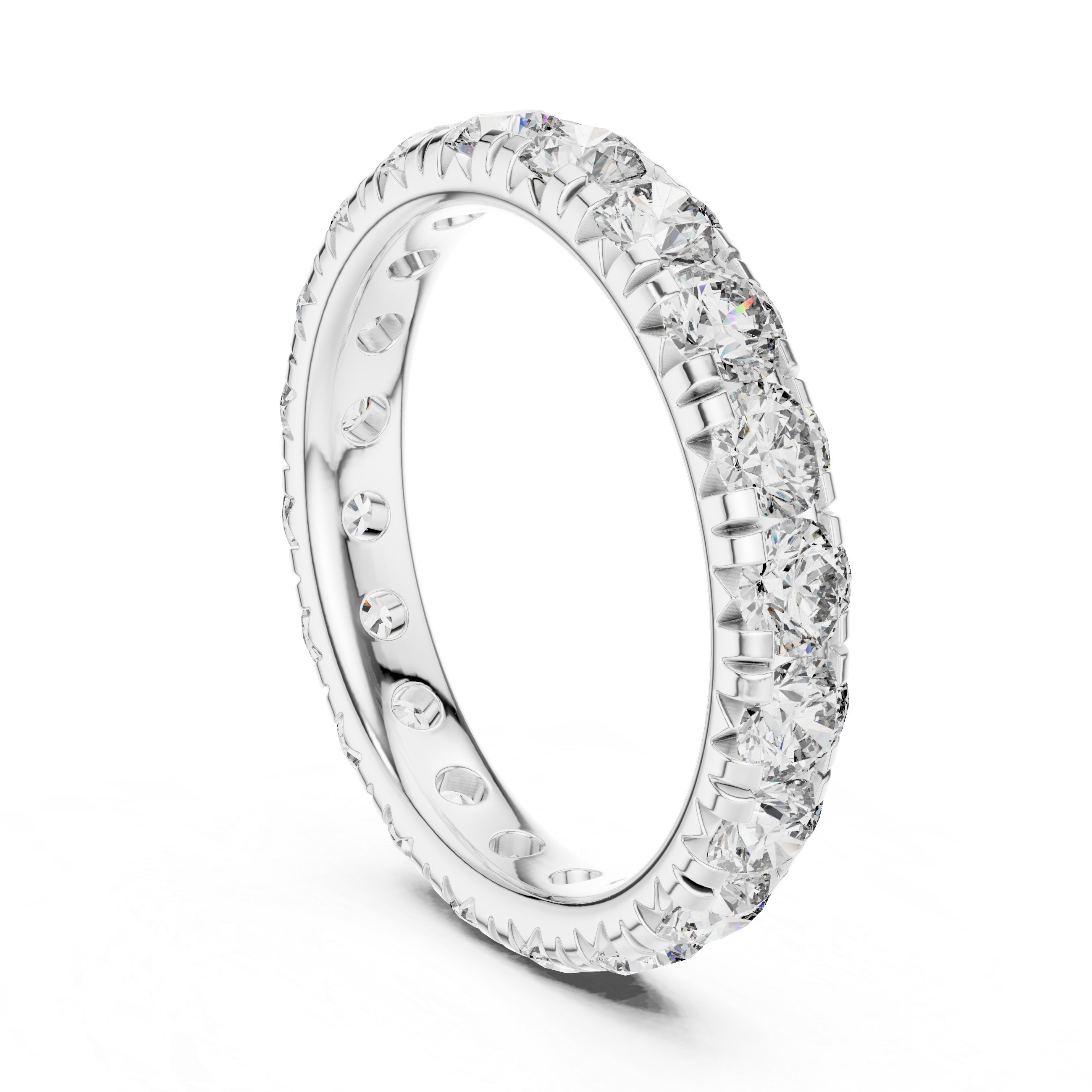 Round Cut Brilliant Moissanite VVS1 Eternity Band