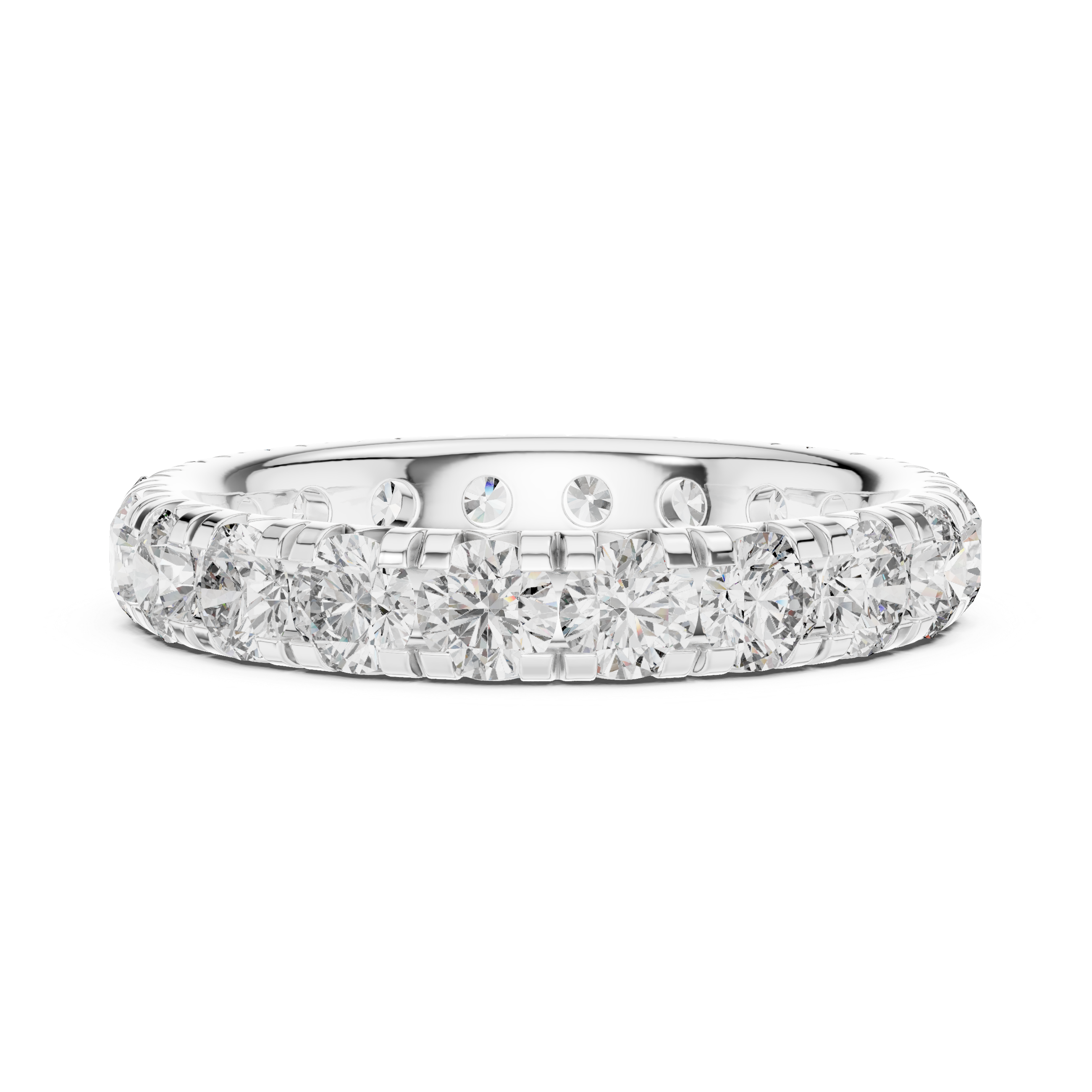 Round Cut Brilliant Moissanite VVS1 Eternity Band