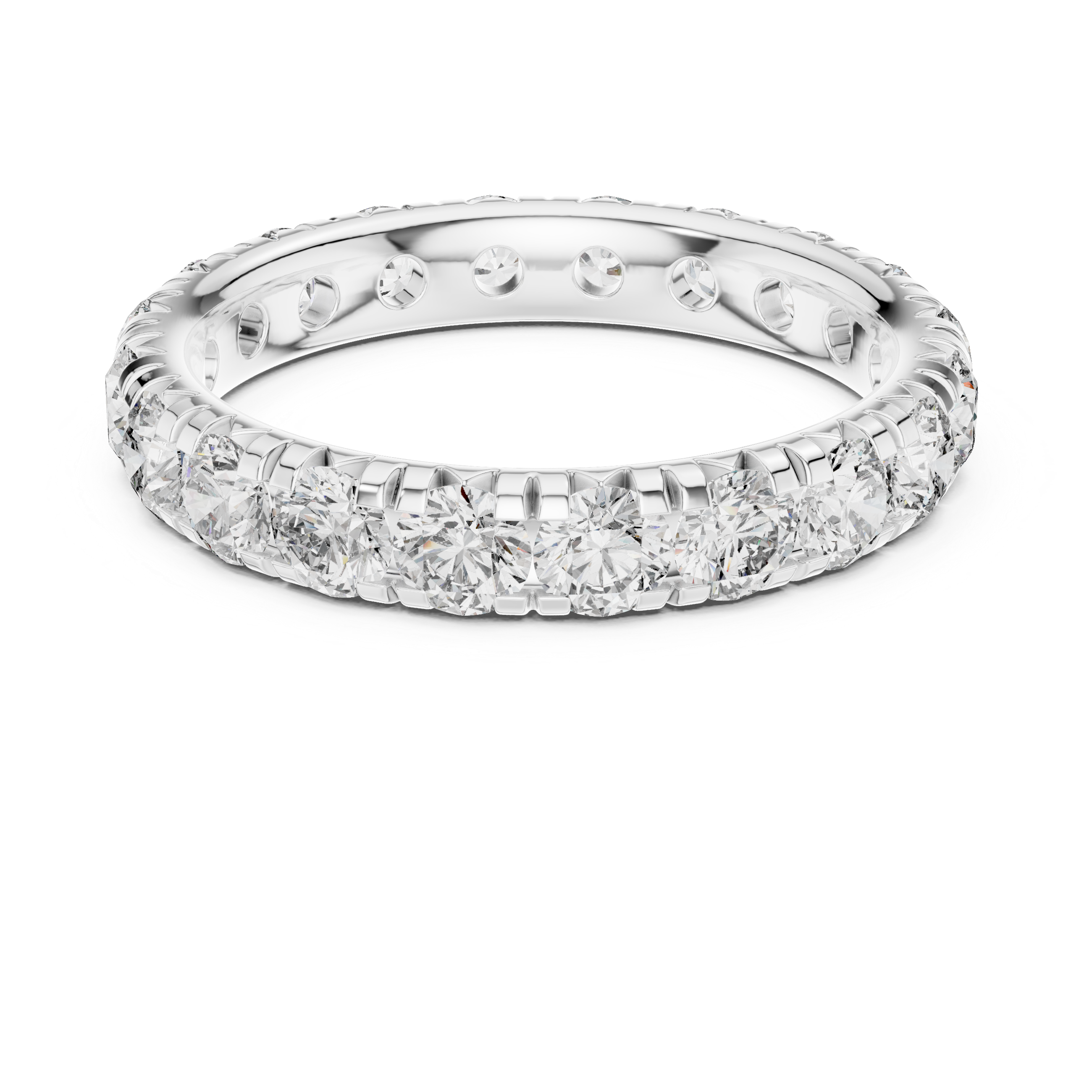 Round Cut Brilliant Moissanite VVS1 Eternity Band
