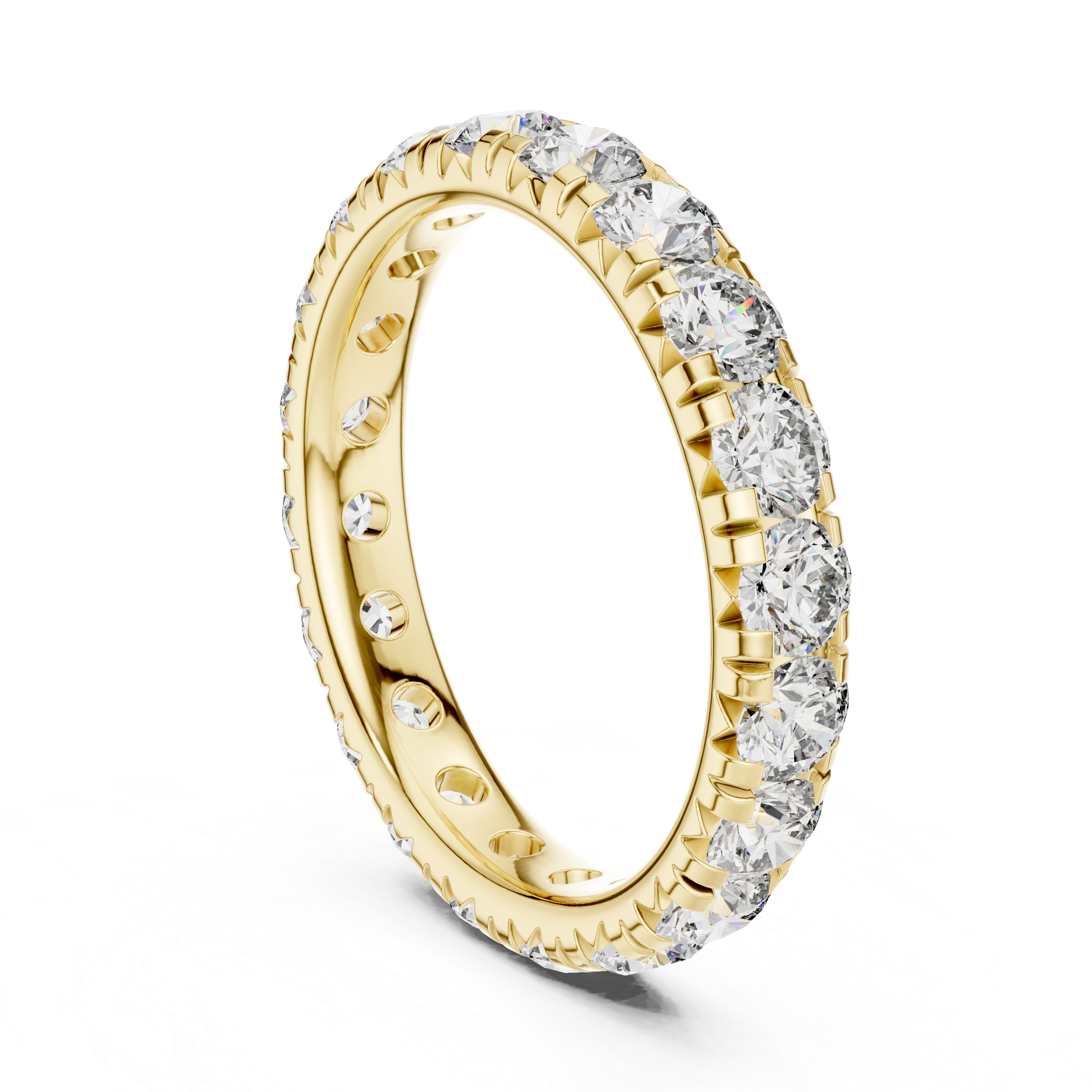 Round Cut Brilliant Moissanite VVS1 Eternity Band