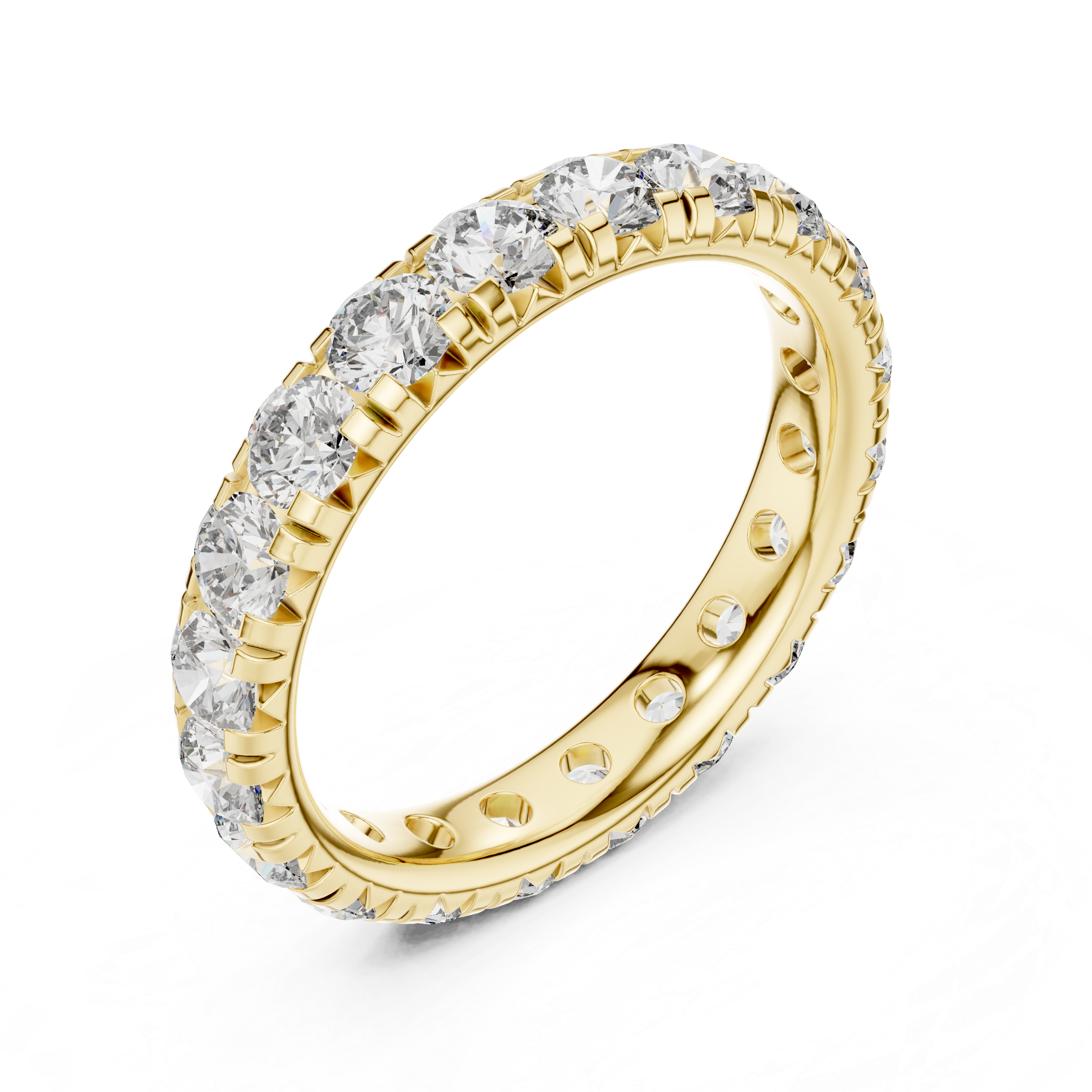 Round Cut Brilliant Moissanite VVS1 Eternity Band
