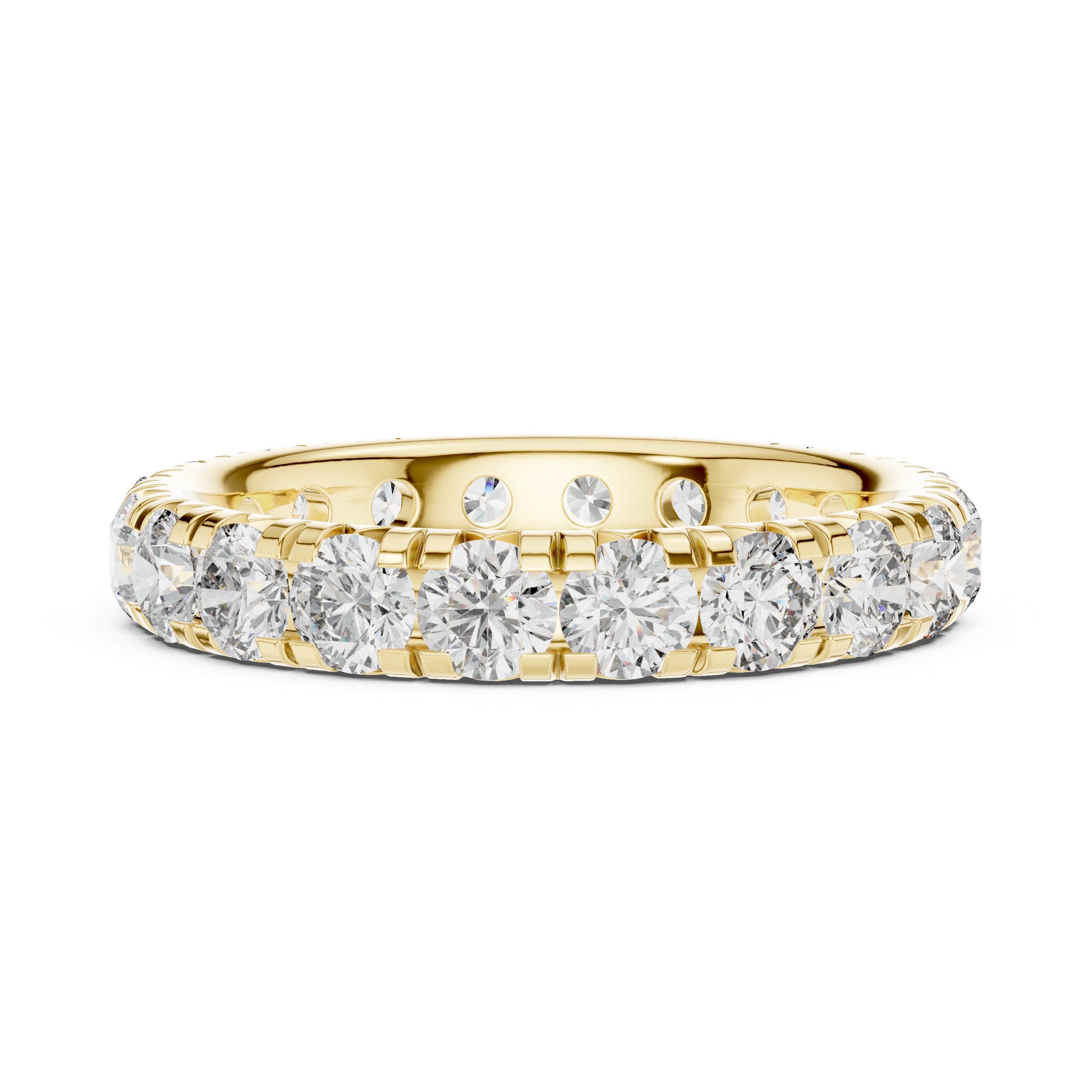 Round Cut Brilliant Moissanite VVS1 Eternity Band