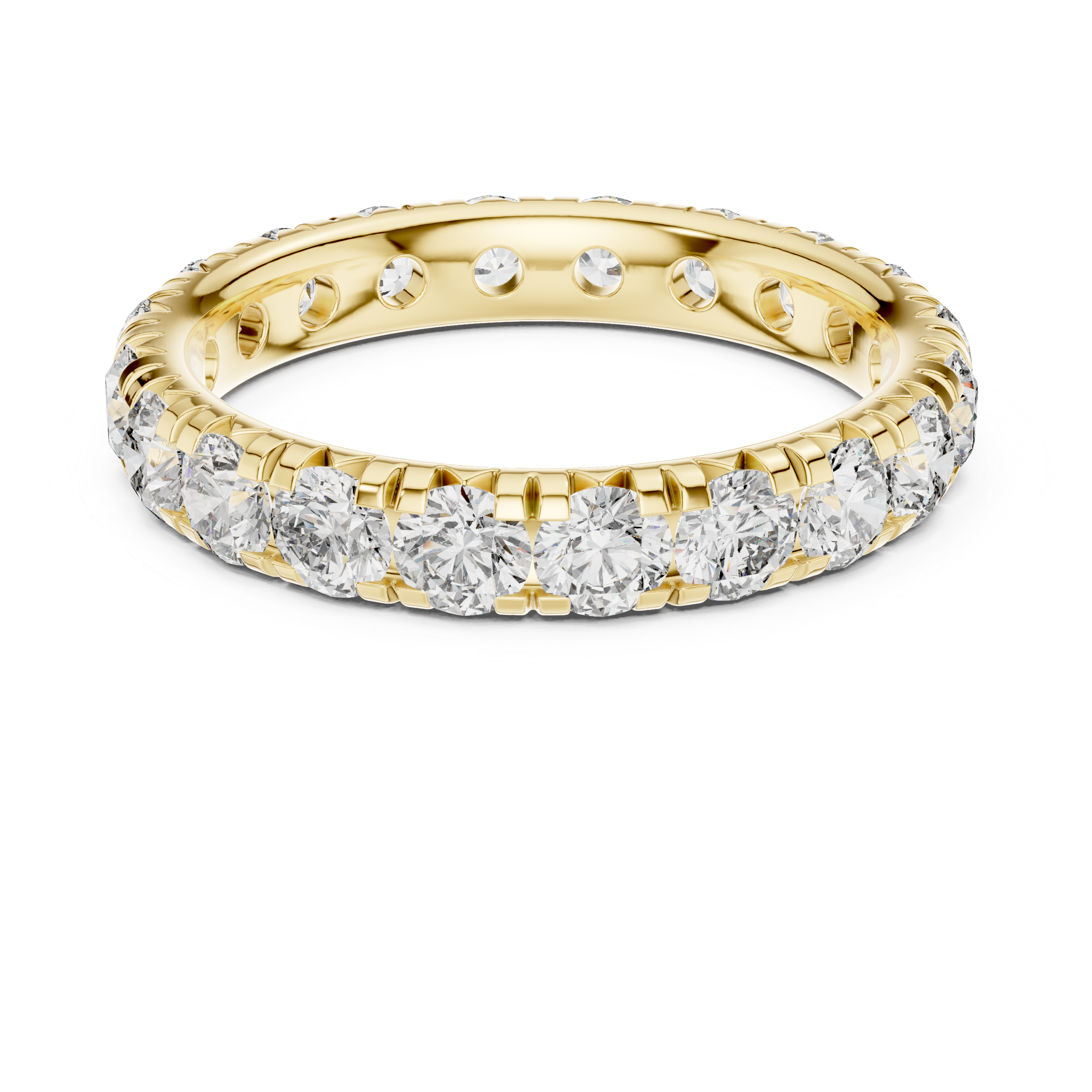 Round Cut Brilliant Moissanite VVS1 Eternity Band