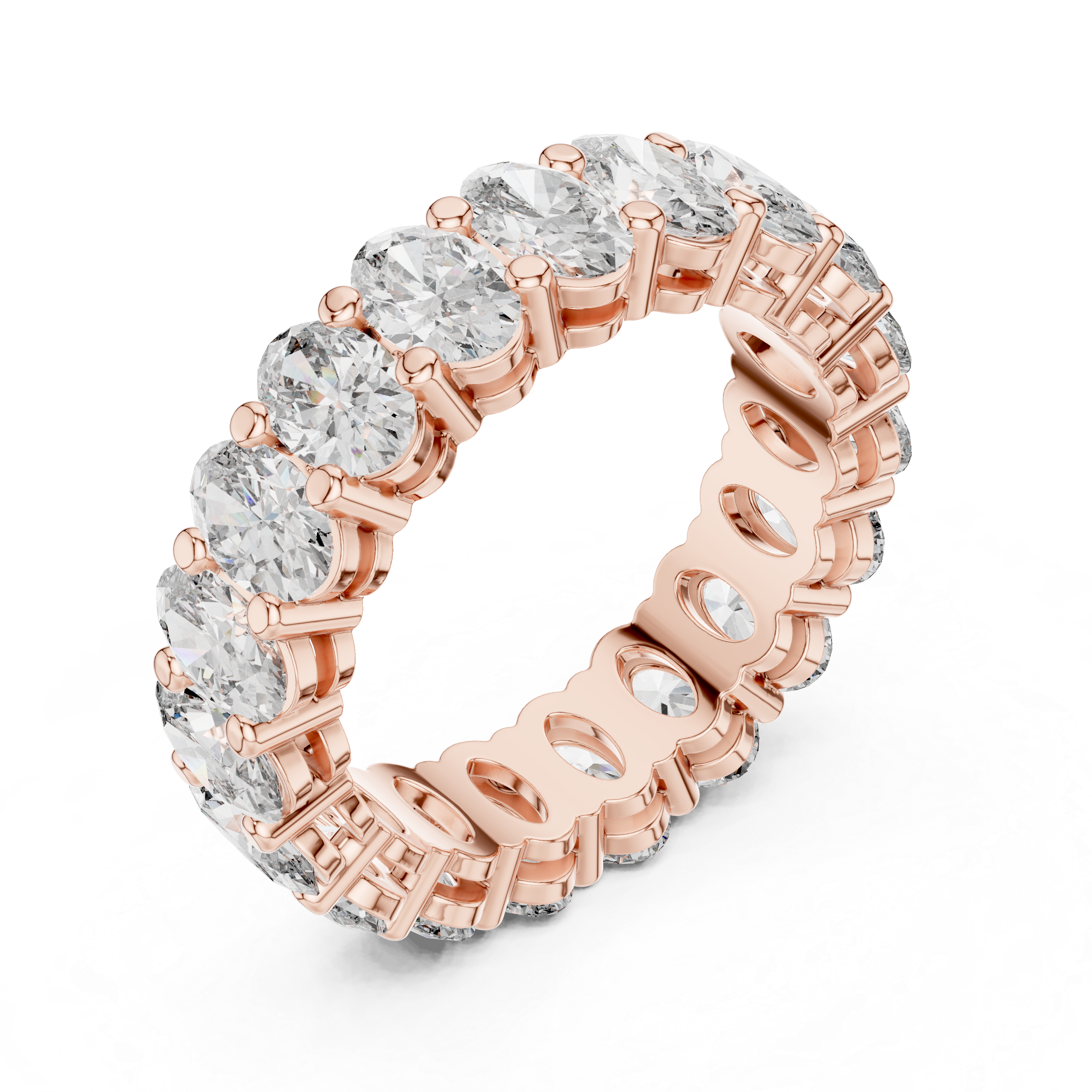 Oval Cut Brilliant Moissanite VVS1 Eternity Band