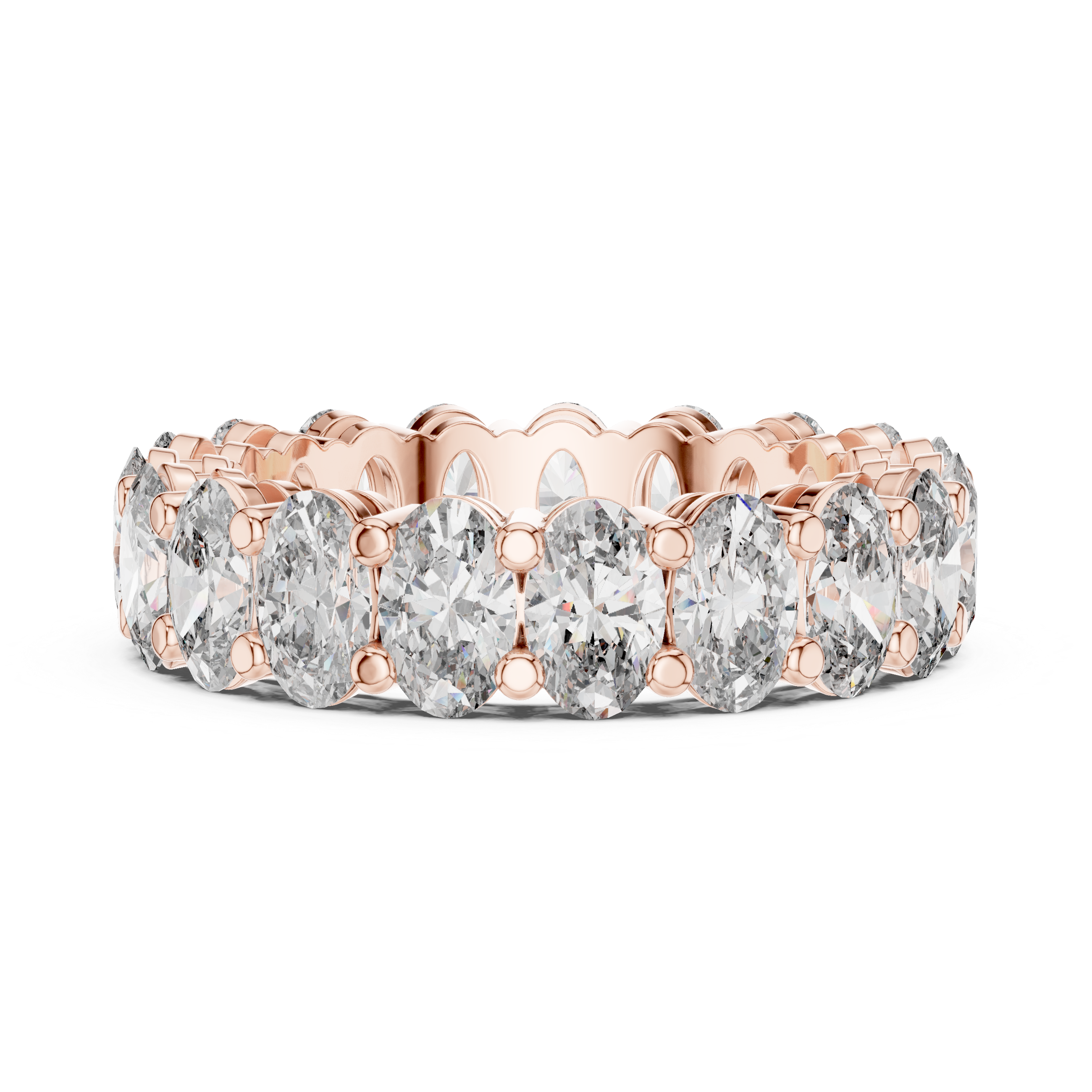 Oval Cut Brilliant Moissanite VVS1 Eternity Band