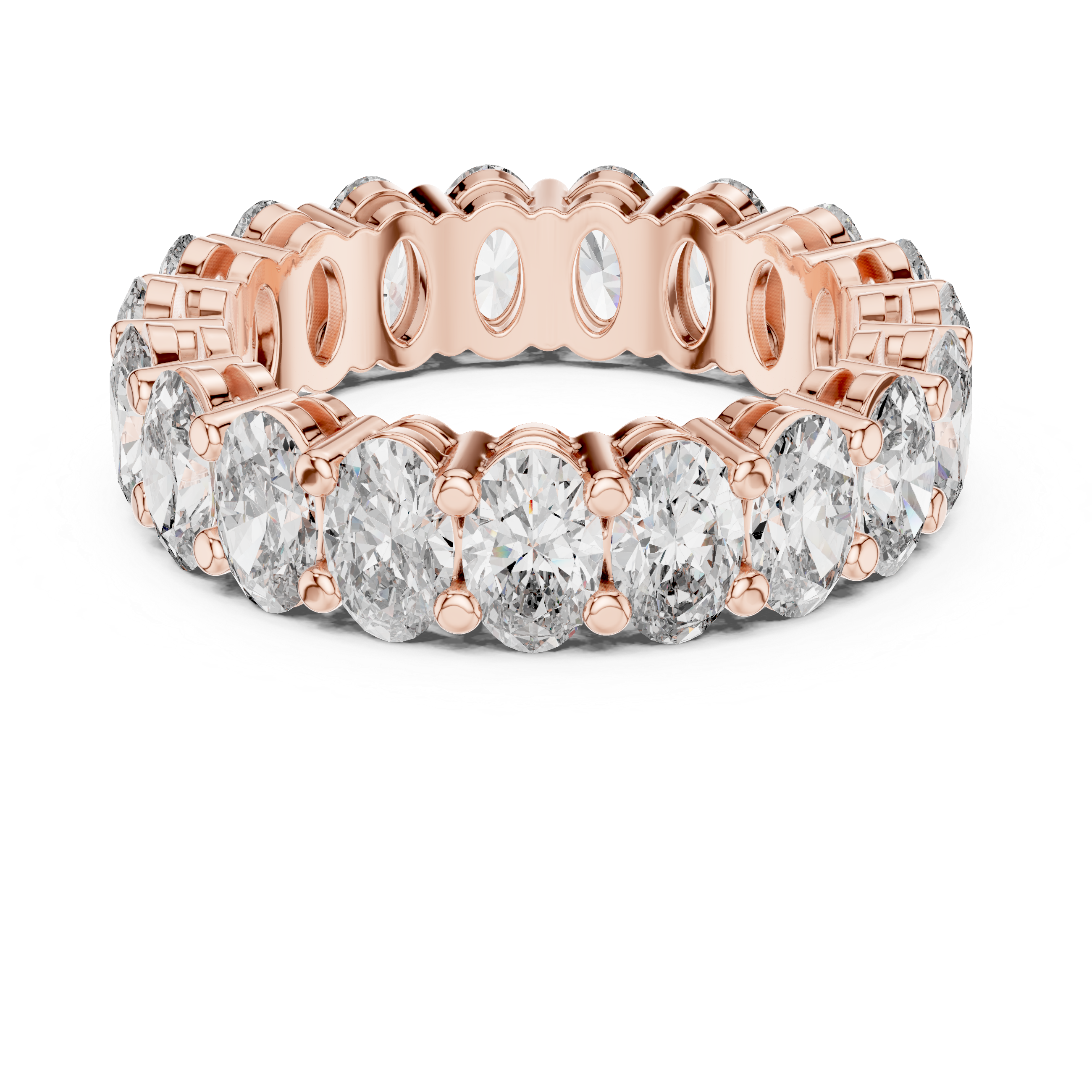 Oval Cut Brilliant Moissanite VVS1 Eternity Band