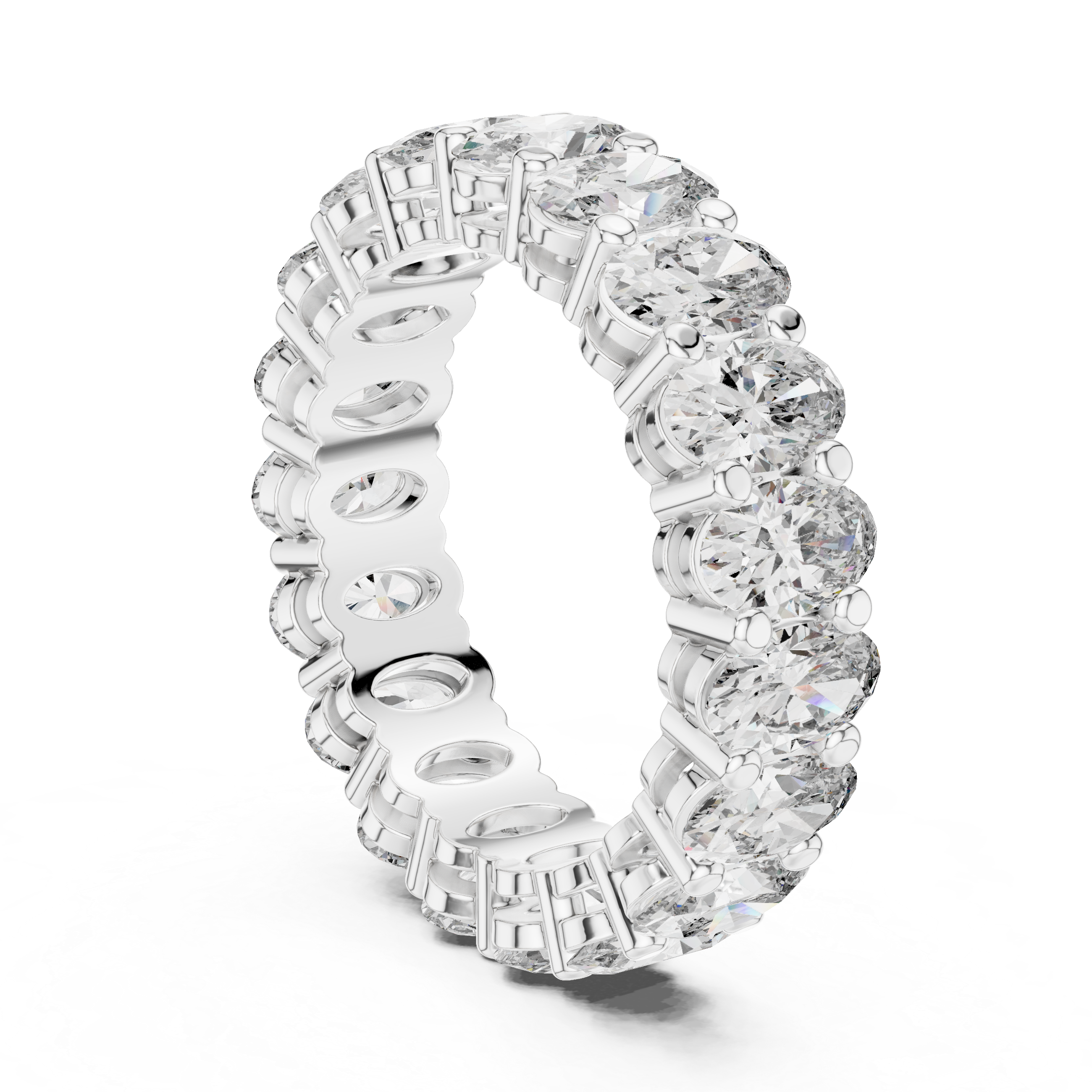 Oval Cut Brilliant Moissanite VVS1 Eternity Band