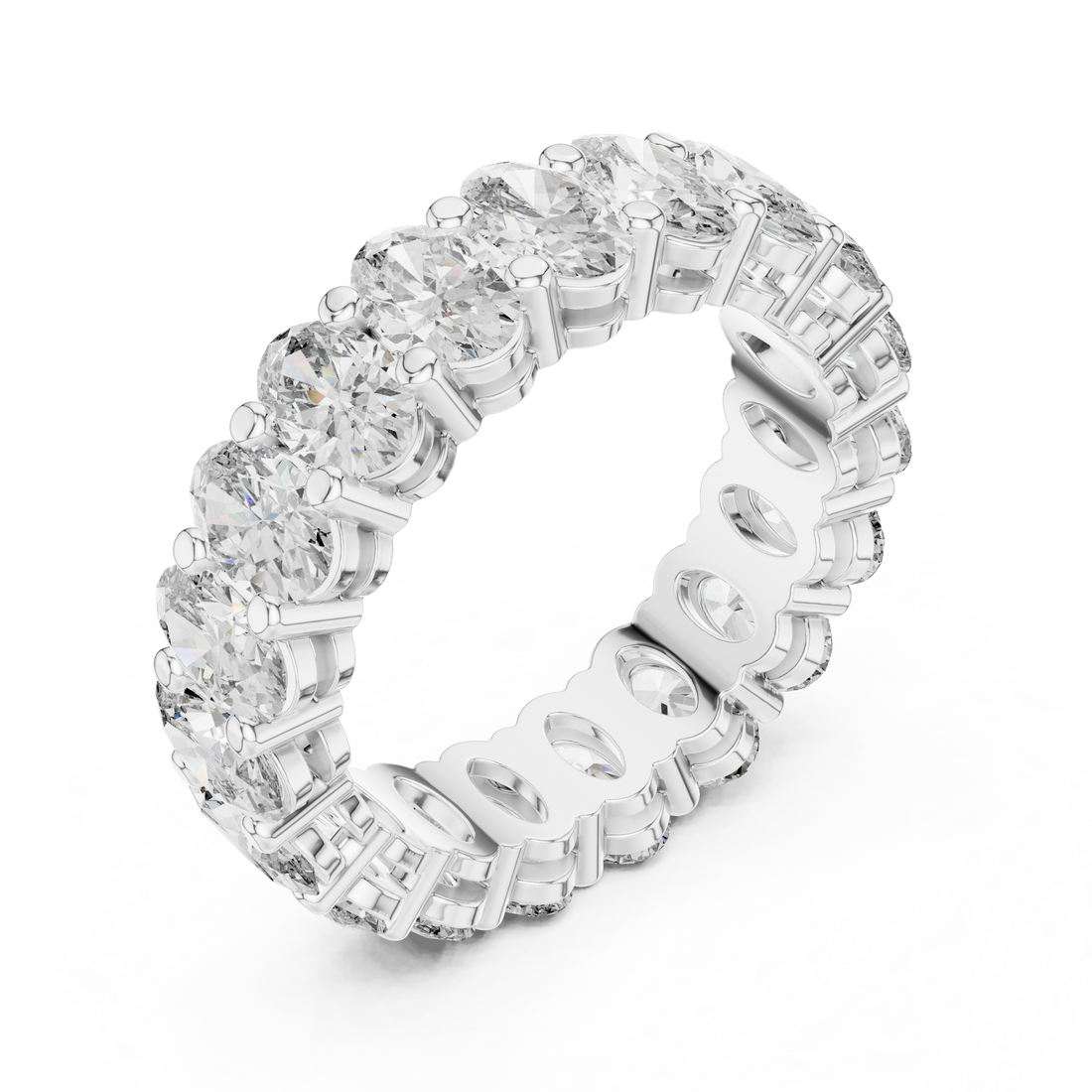 Oval Cut Brilliant Moissanite VVS1 Eternity Band
