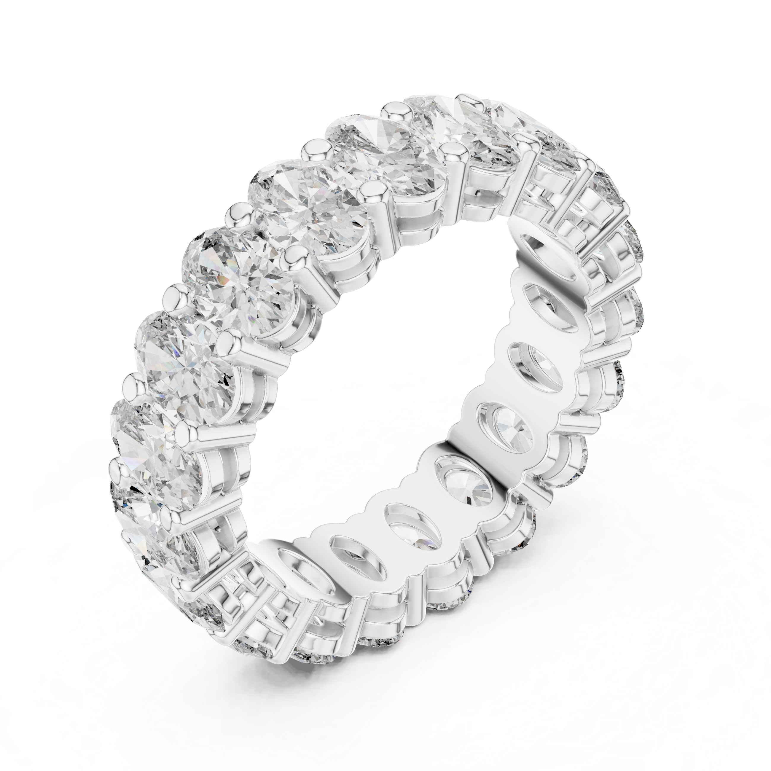 Oval Cut Brilliant Moissanite VVS1 Eternity Band