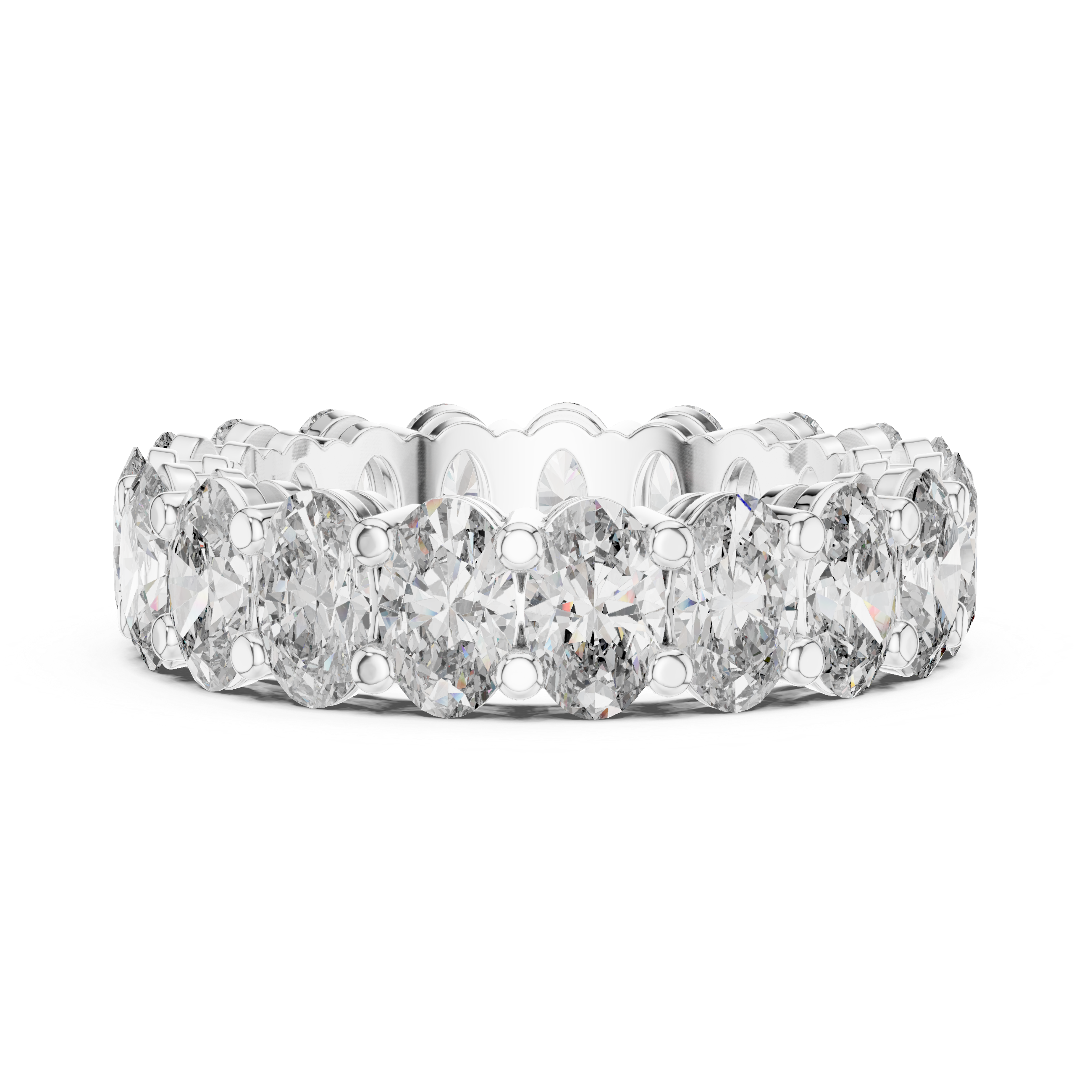 Oval Cut Brilliant Moissanite VVS1 Eternity Band