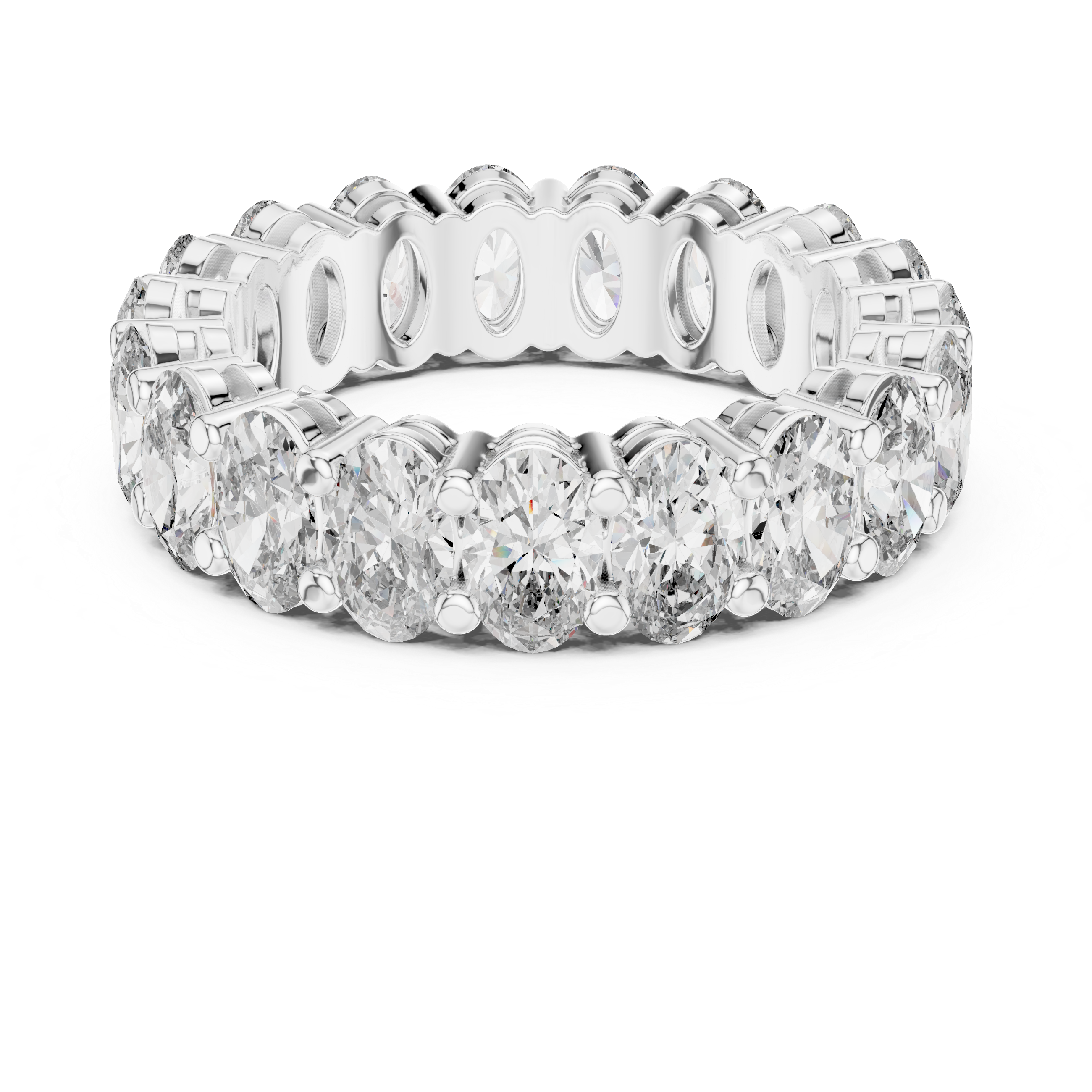 Oval Cut Brilliant Moissanite VVS1 Eternity Band