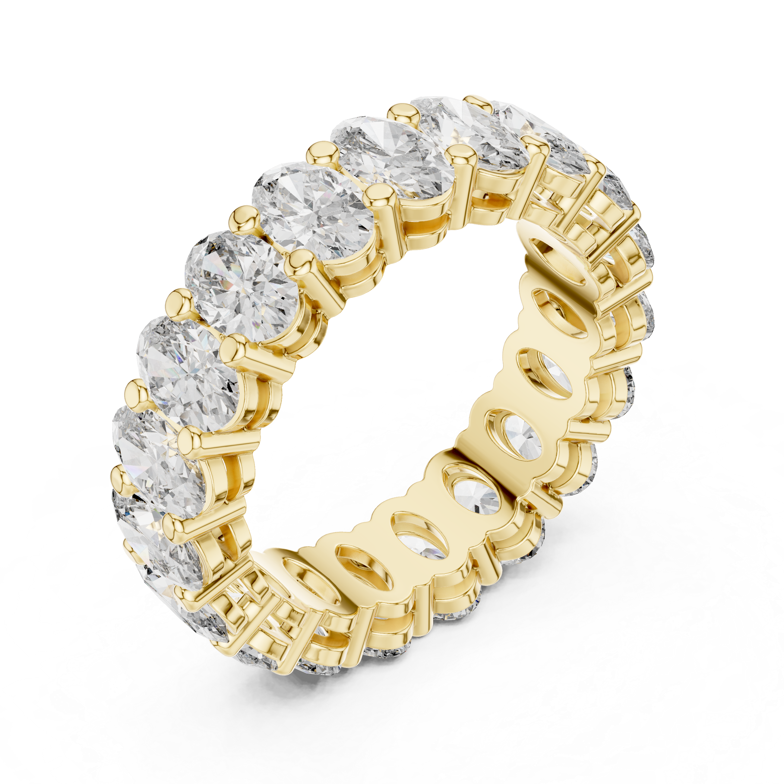 Oval Cut Brilliant Moissanite VVS1 Eternity Band