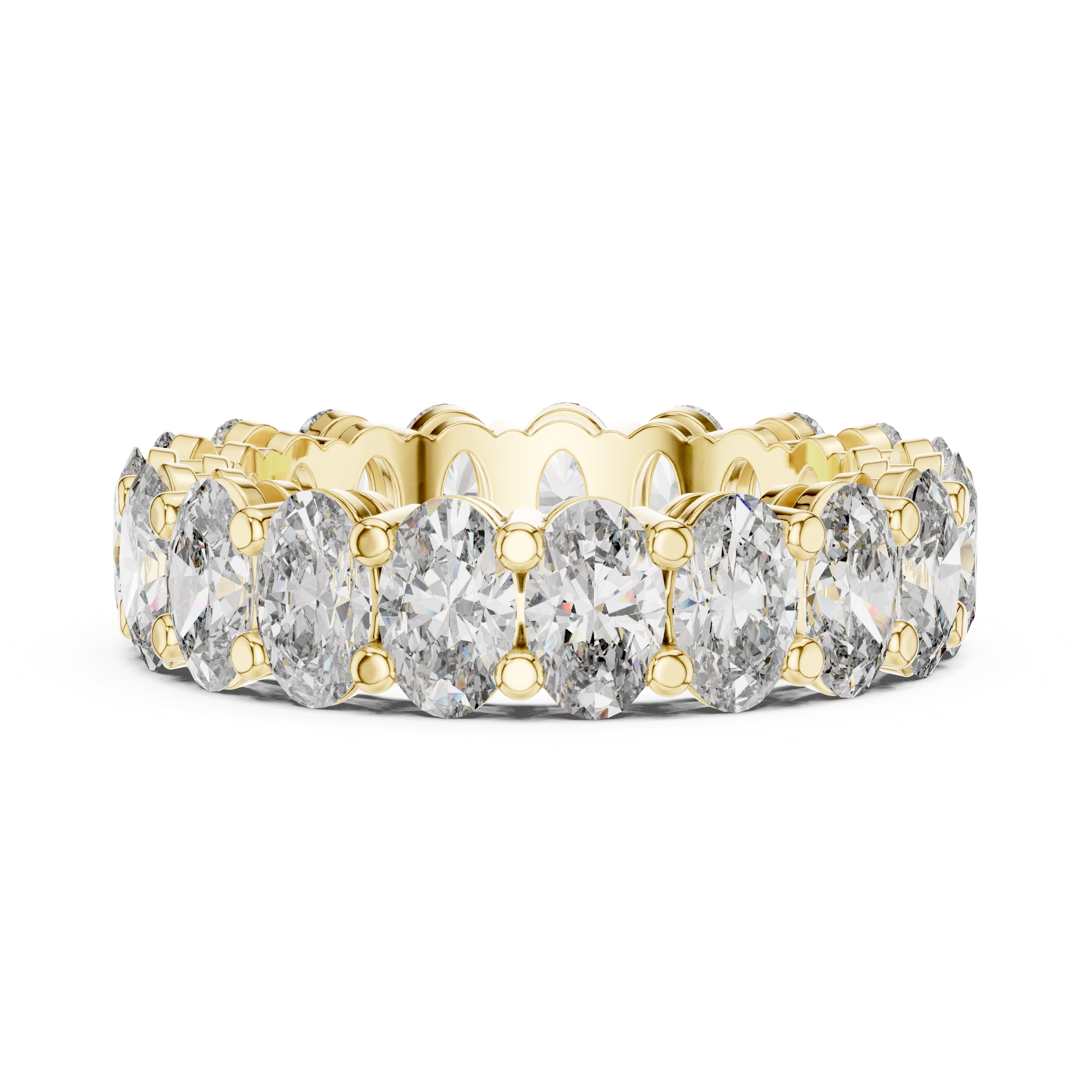 Oval Cut Brilliant Moissanite VVS1 Eternity Band