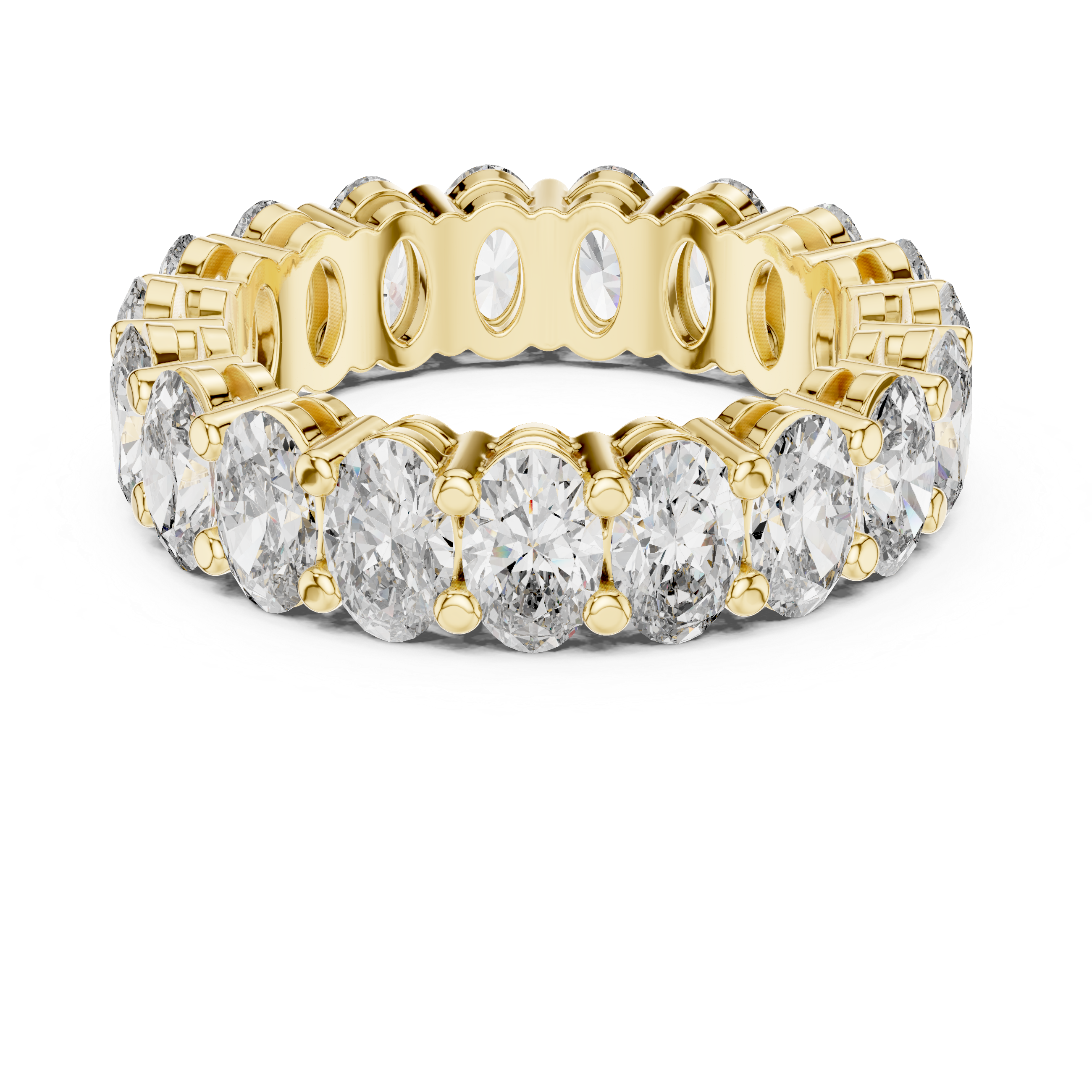 Oval Cut Brilliant Moissanite VVS1 Eternity Band