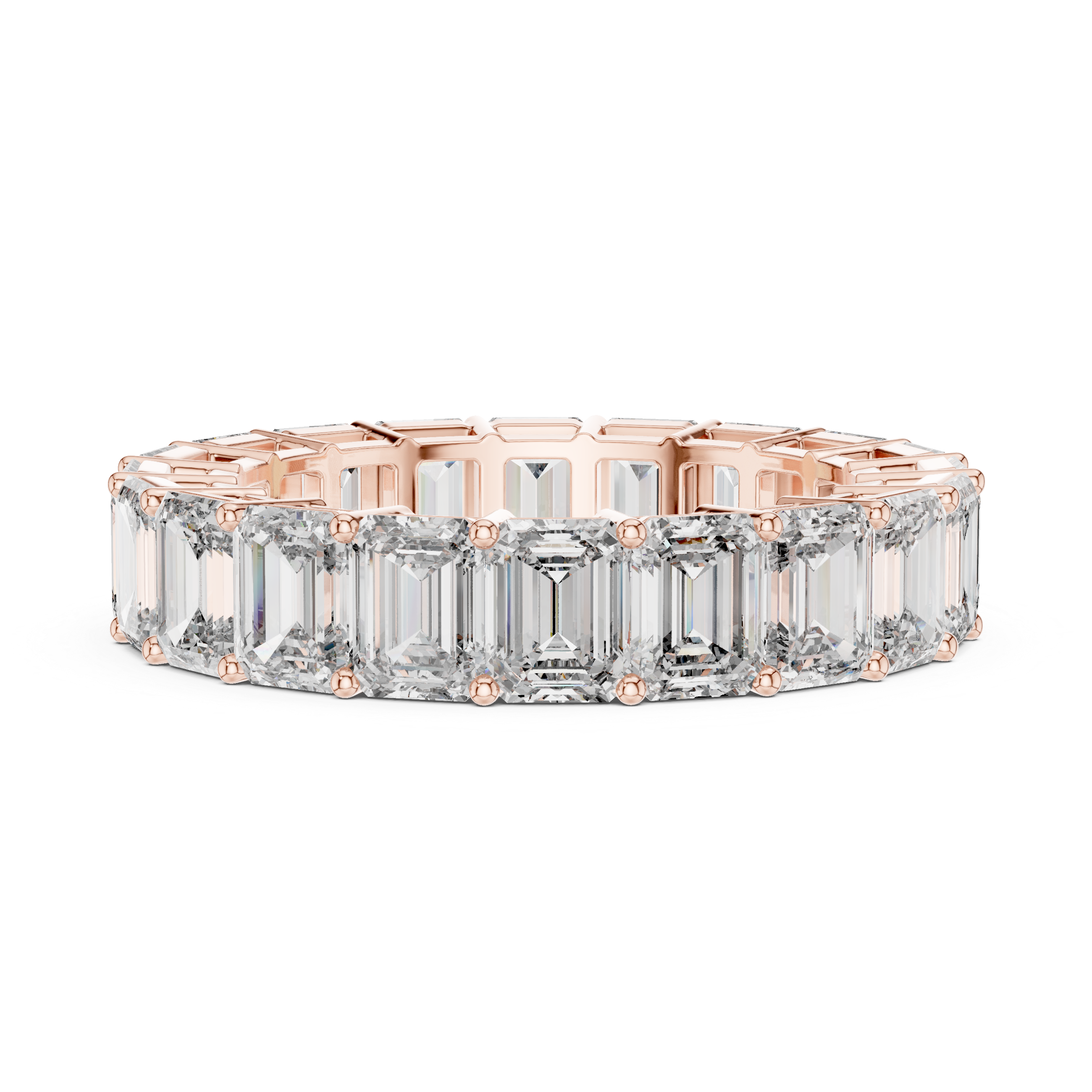 Emerald Cut Brilliant Moissanite VVS1 Eternity Band