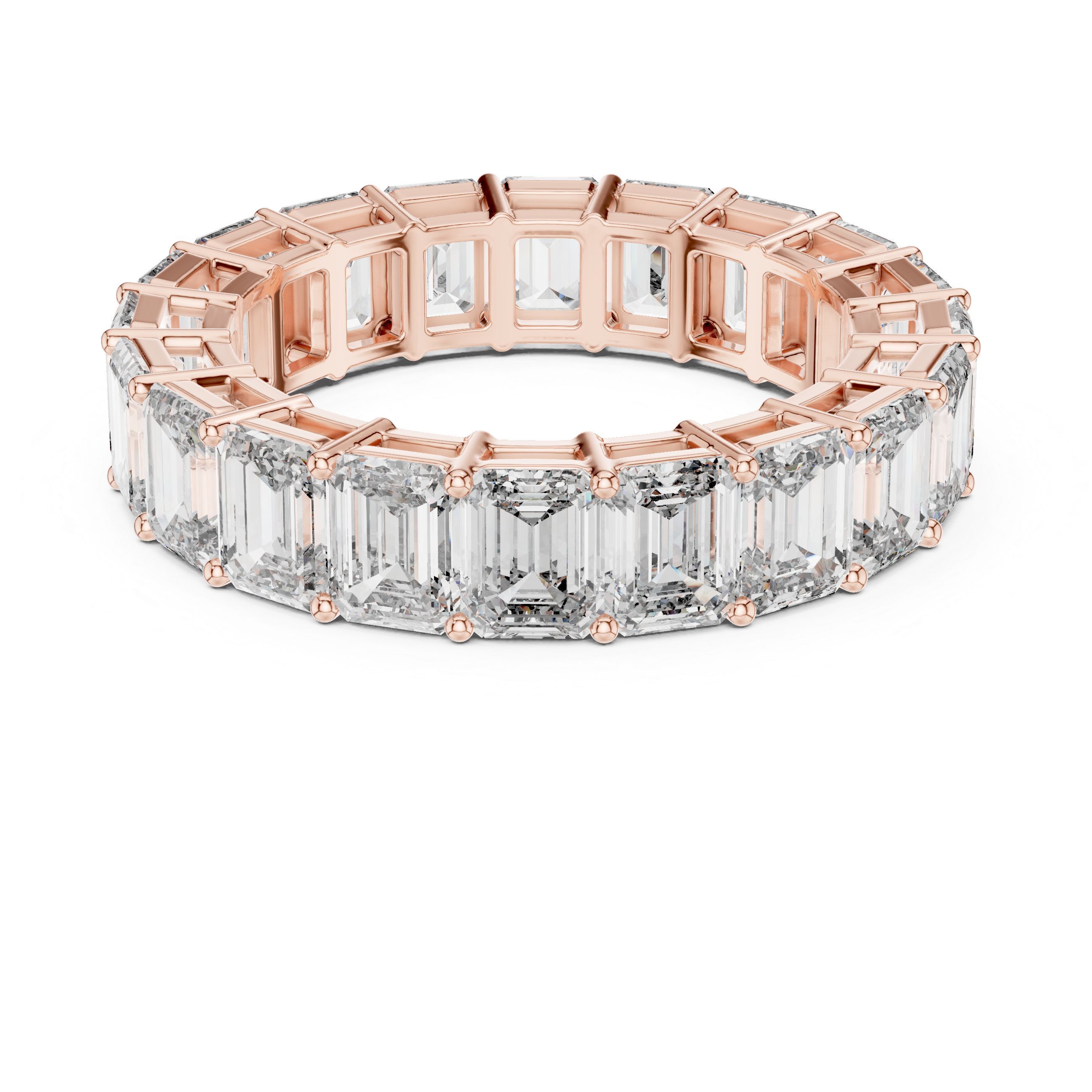 Emerald Cut Brilliant Moissanite VVS1 Eternity Band