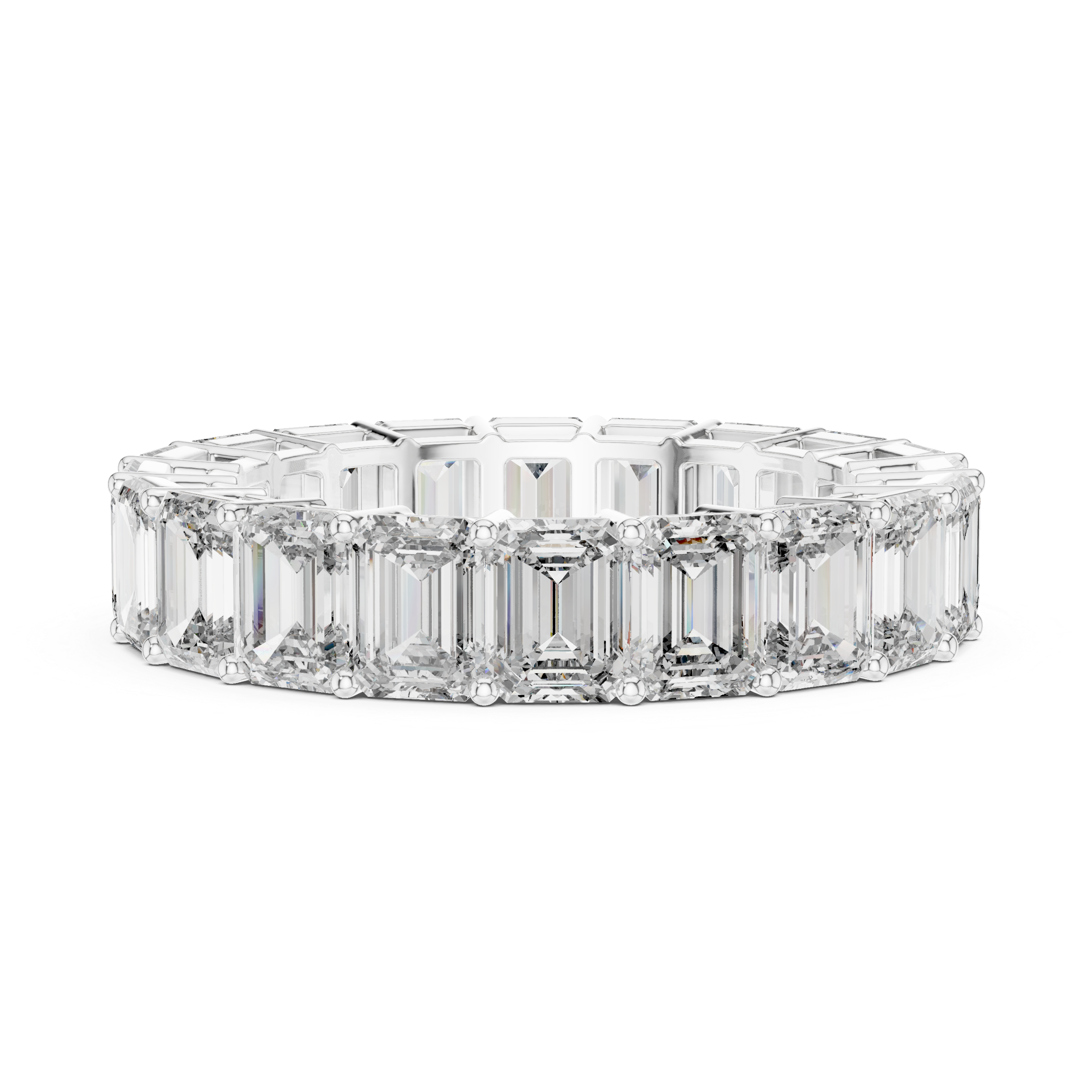 Emerald Cut Brilliant Moissanite VVS1 Eternity Band