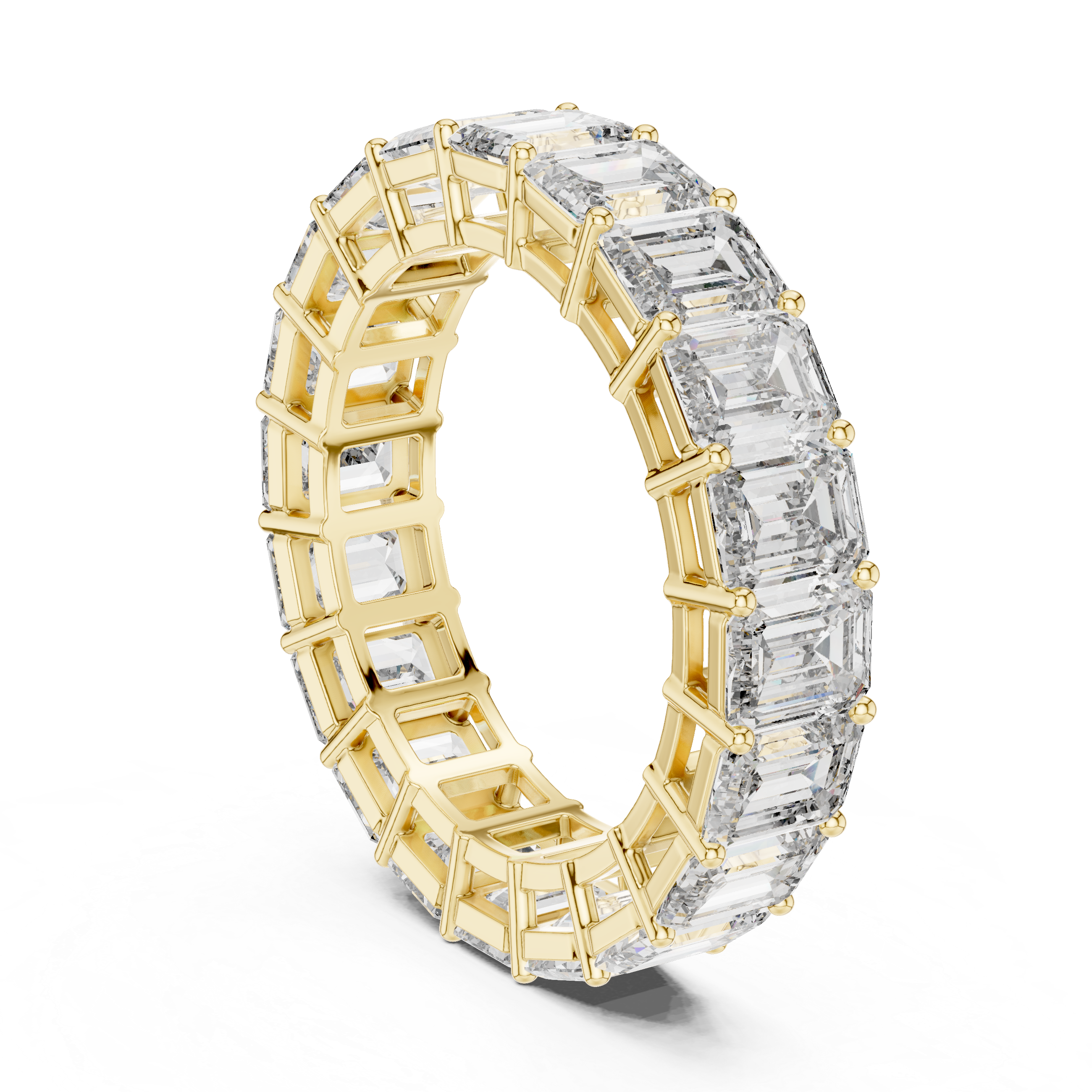 Emerald Cut Brilliant Moissanite VVS1 Eternity Band