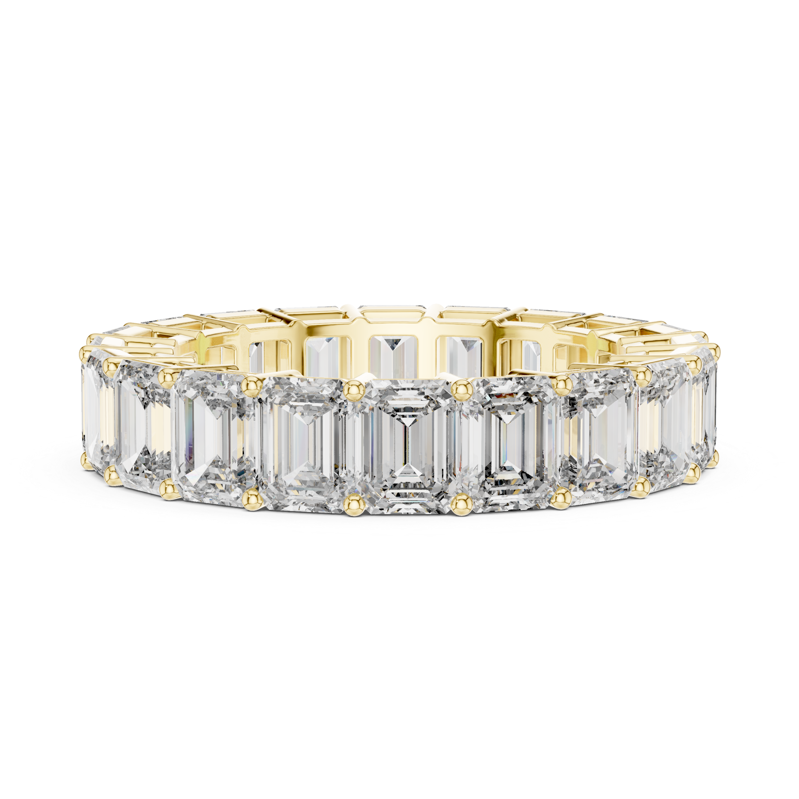 Emerald Cut Brilliant Moissanite VVS1 Eternity Band