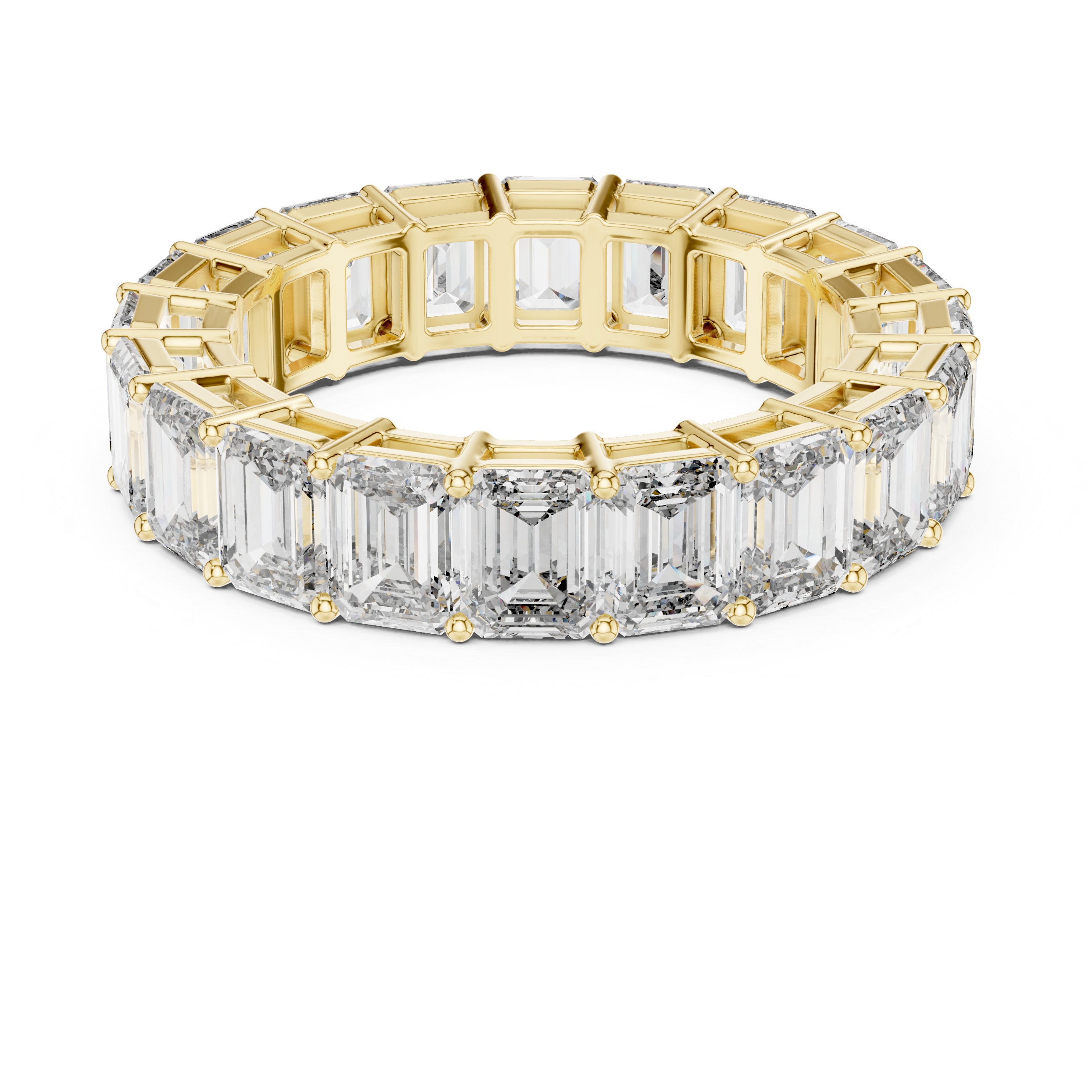 Emerald Cut Brilliant Moissanite VVS1 Eternity Band