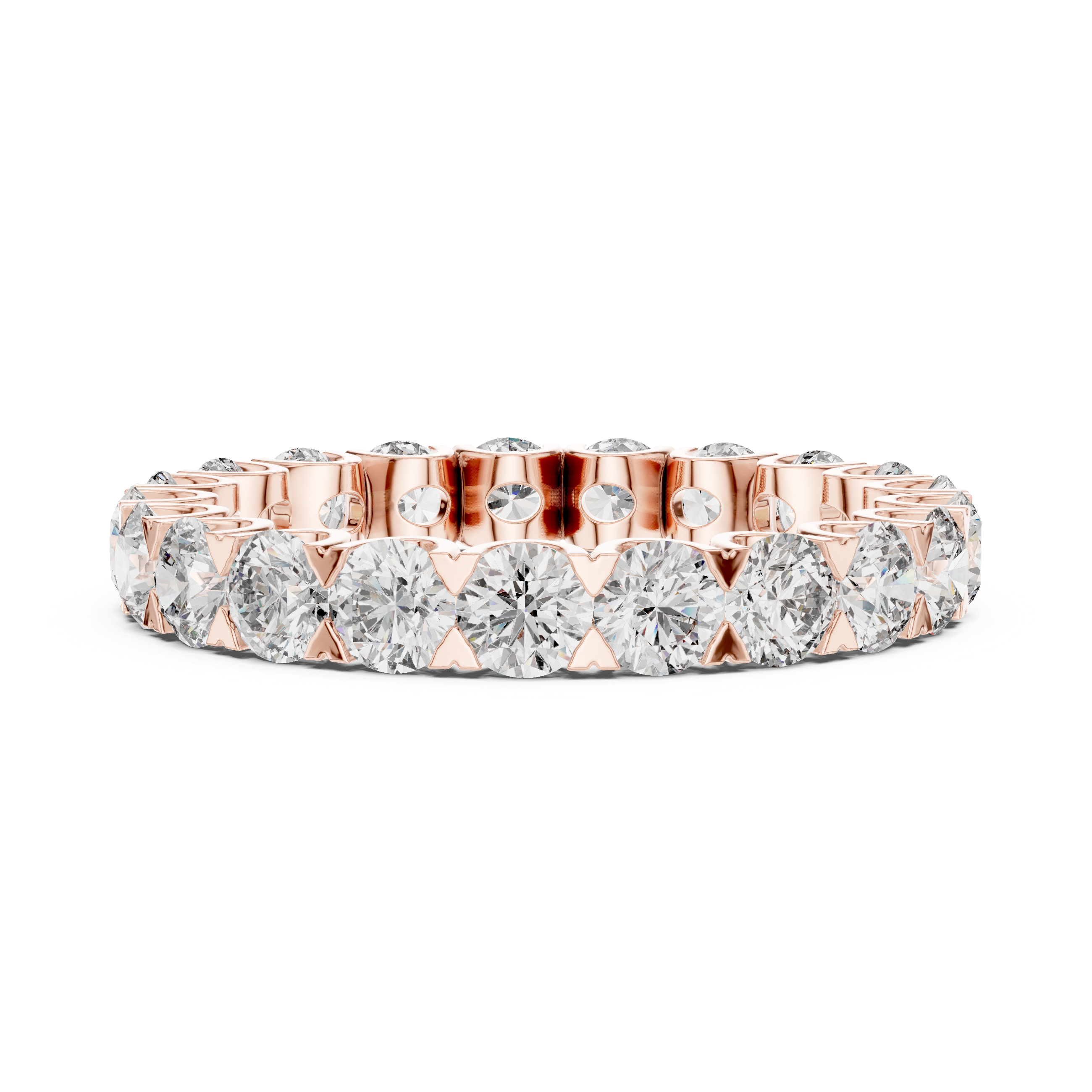 Round Cut Brilliant Moissanite VVS1 Eternity Band