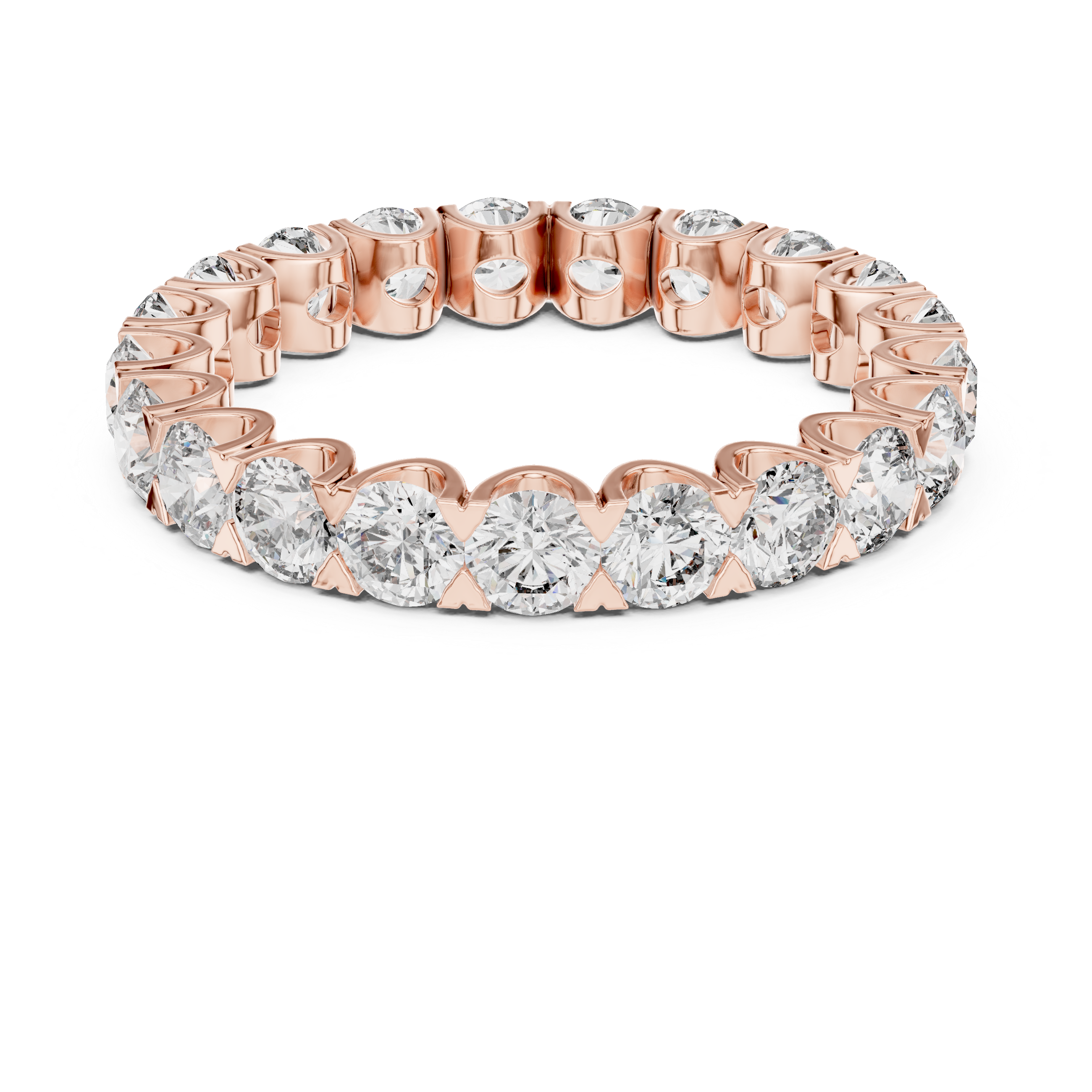 Round Cut Brilliant Moissanite VVS1 Eternity Band