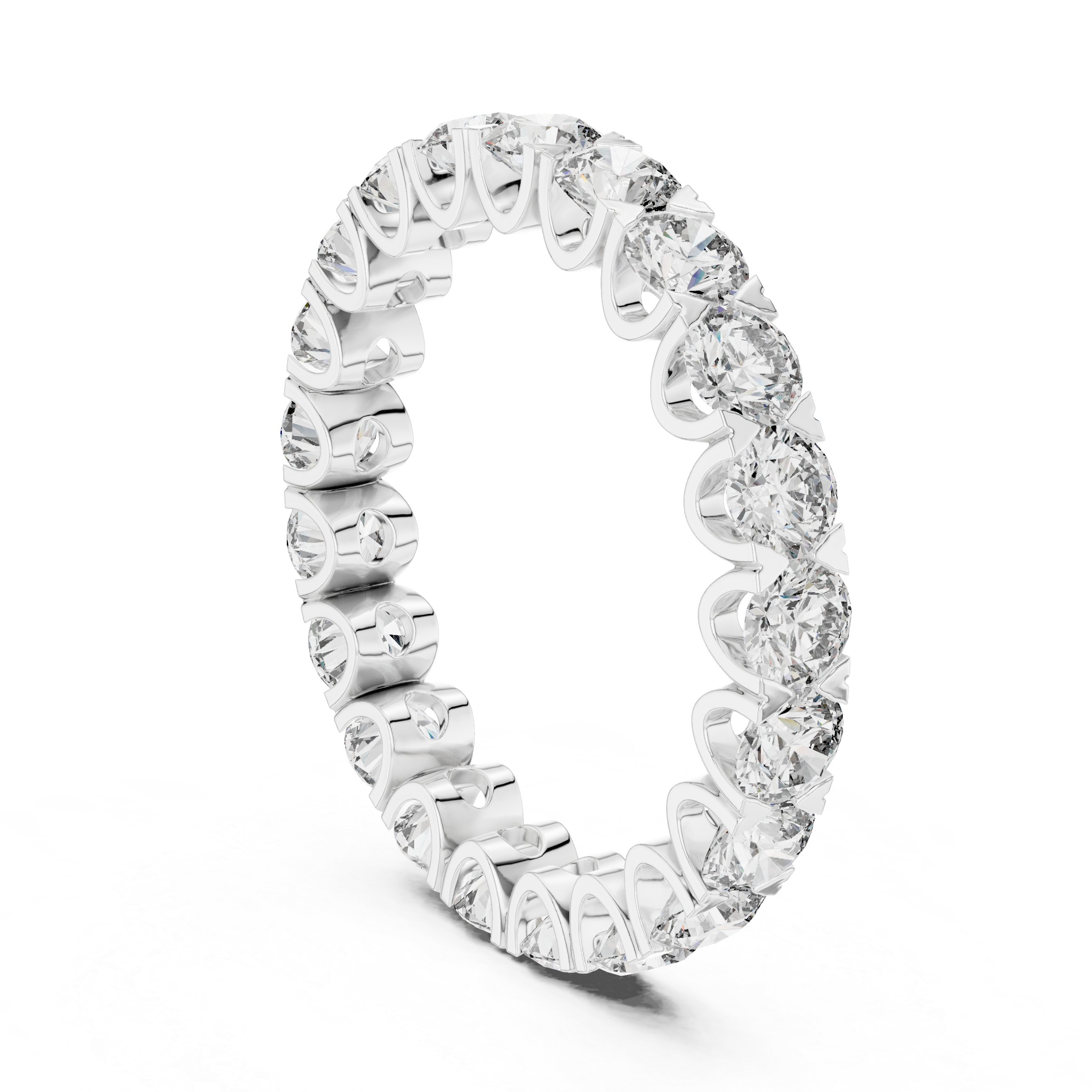 Round Cut Brilliant Moissanite VVS1 Eternity Band