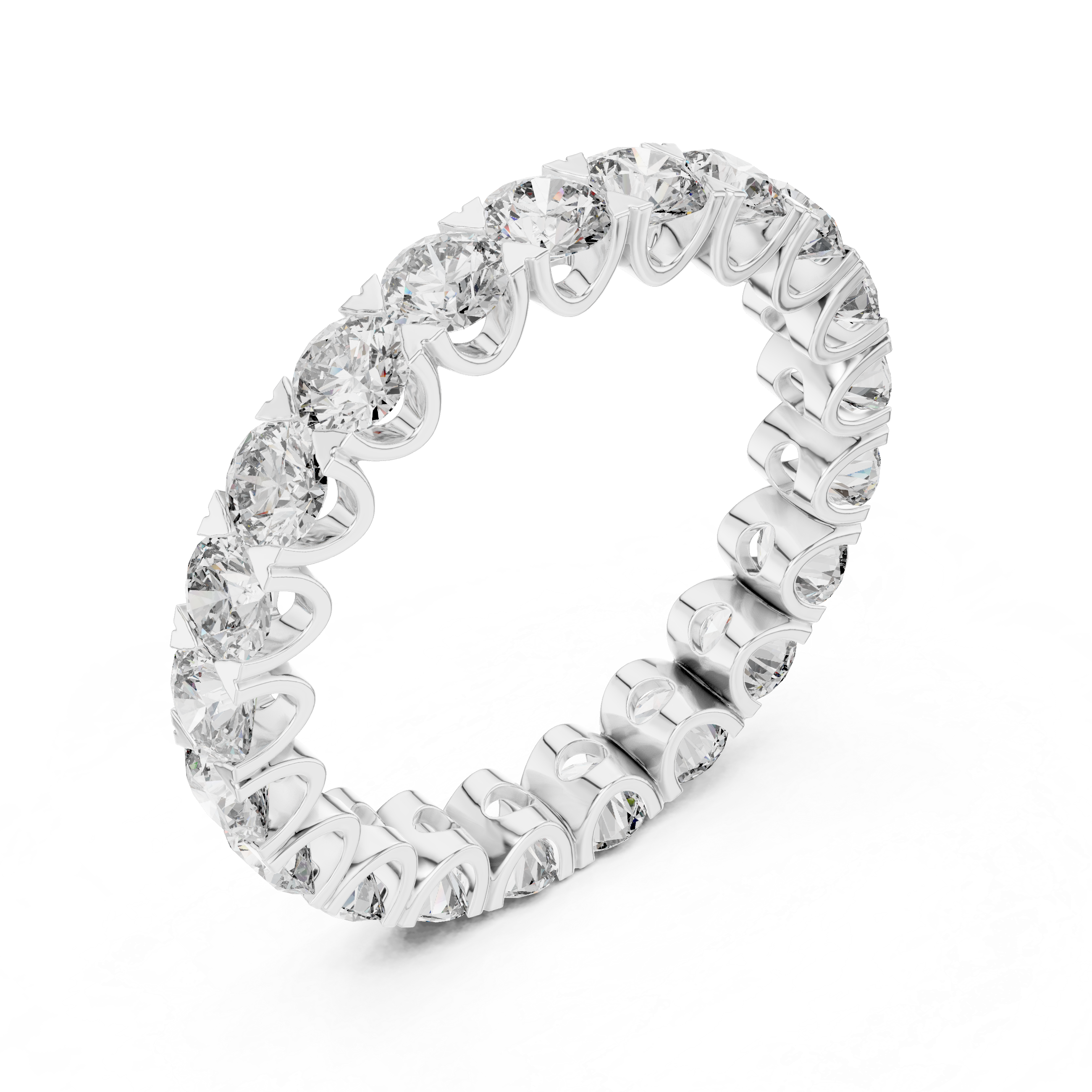 Round Cut Brilliant Moissanite VVS1 Eternity Band