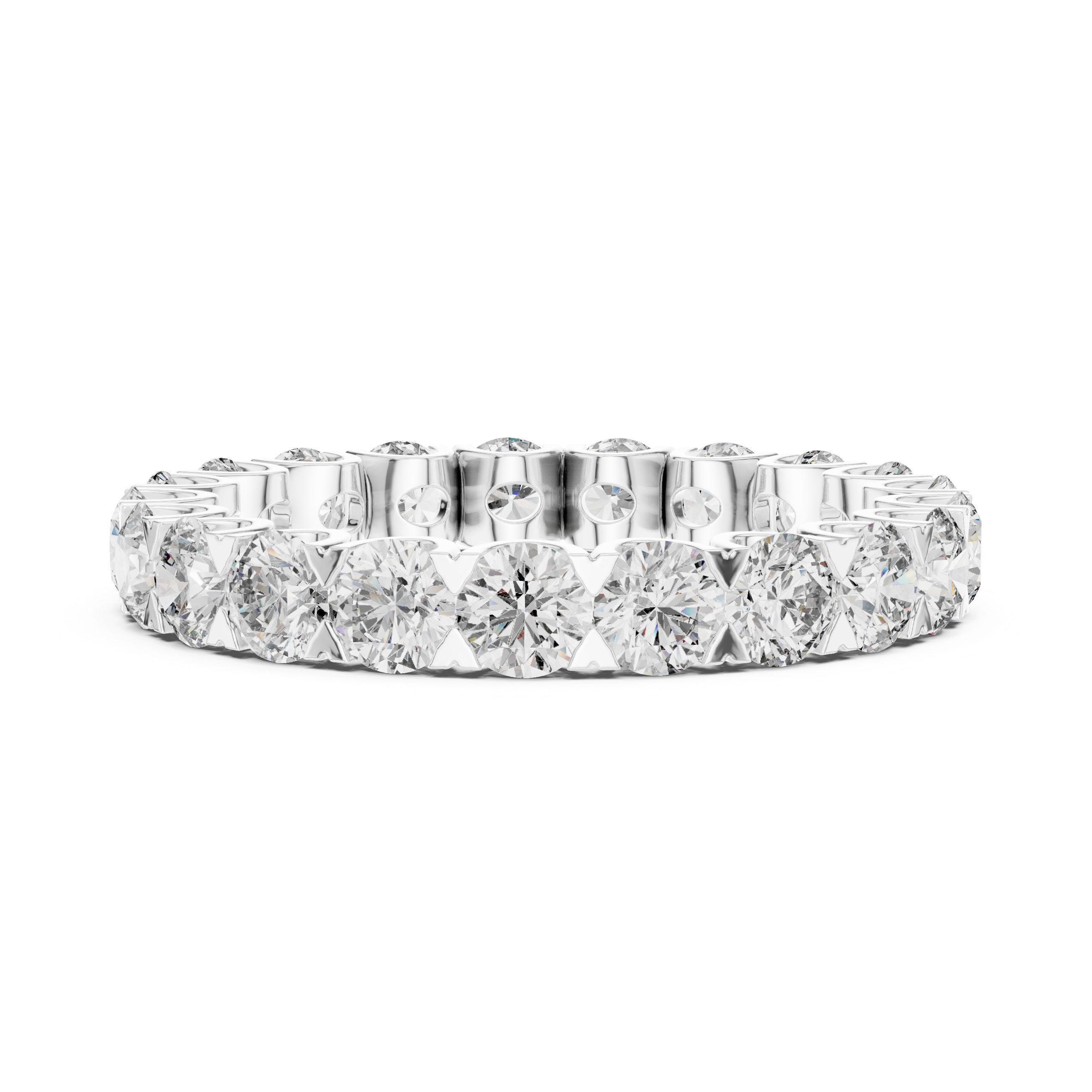 Round Cut Brilliant Moissanite VVS1 Eternity Band