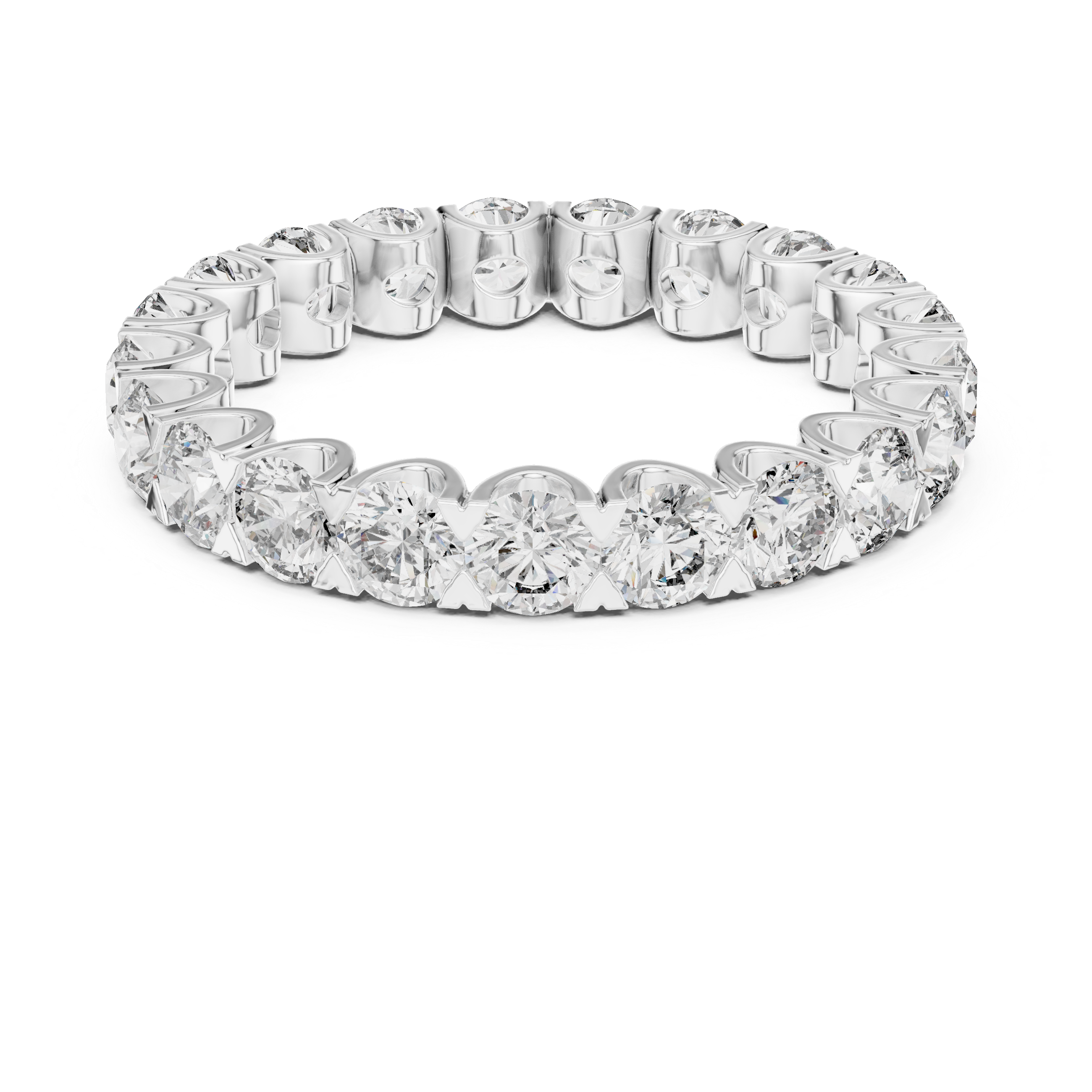 Round Cut Brilliant Moissanite VVS1 Eternity Band