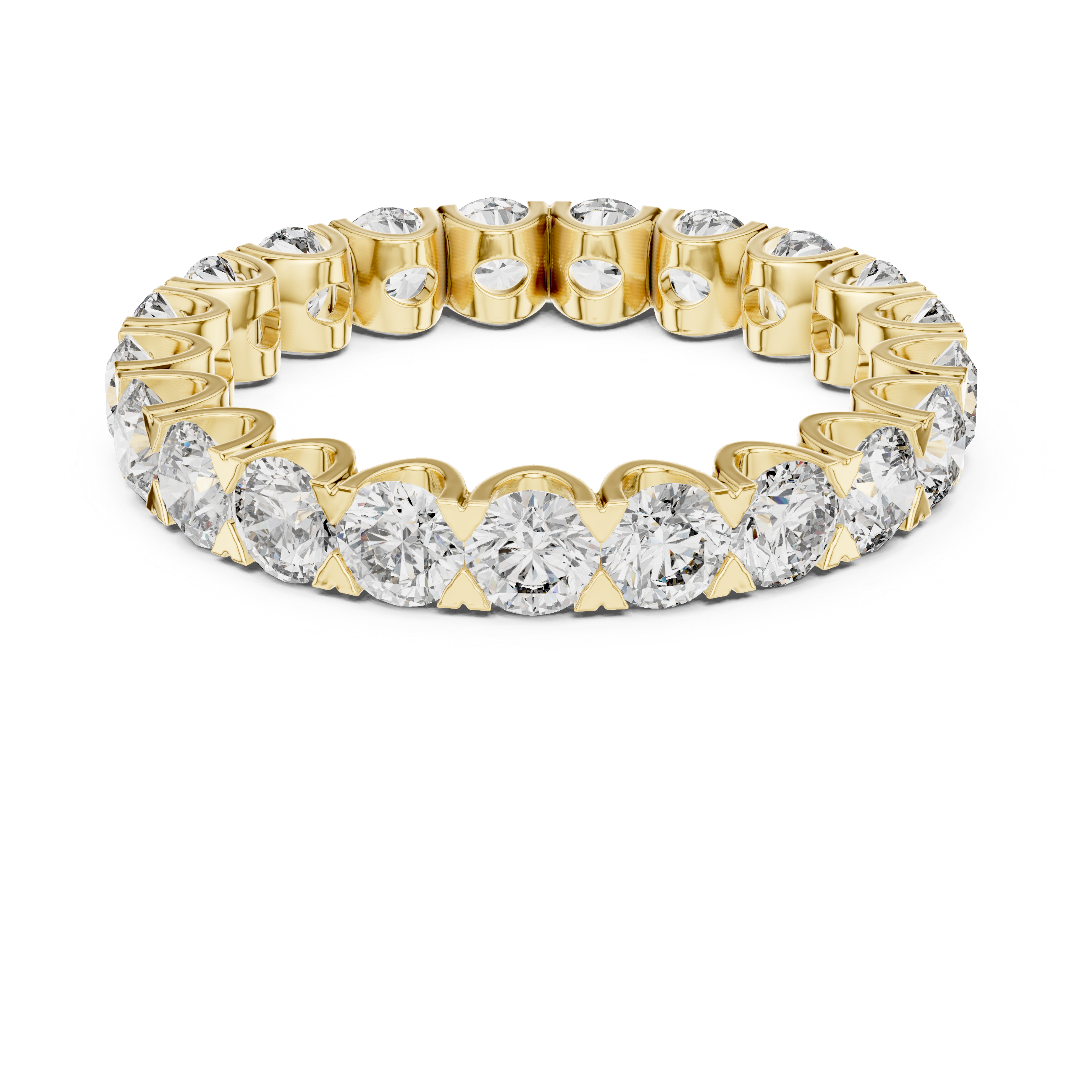 Round Cut Brilliant Moissanite VVS1 Eternity Band