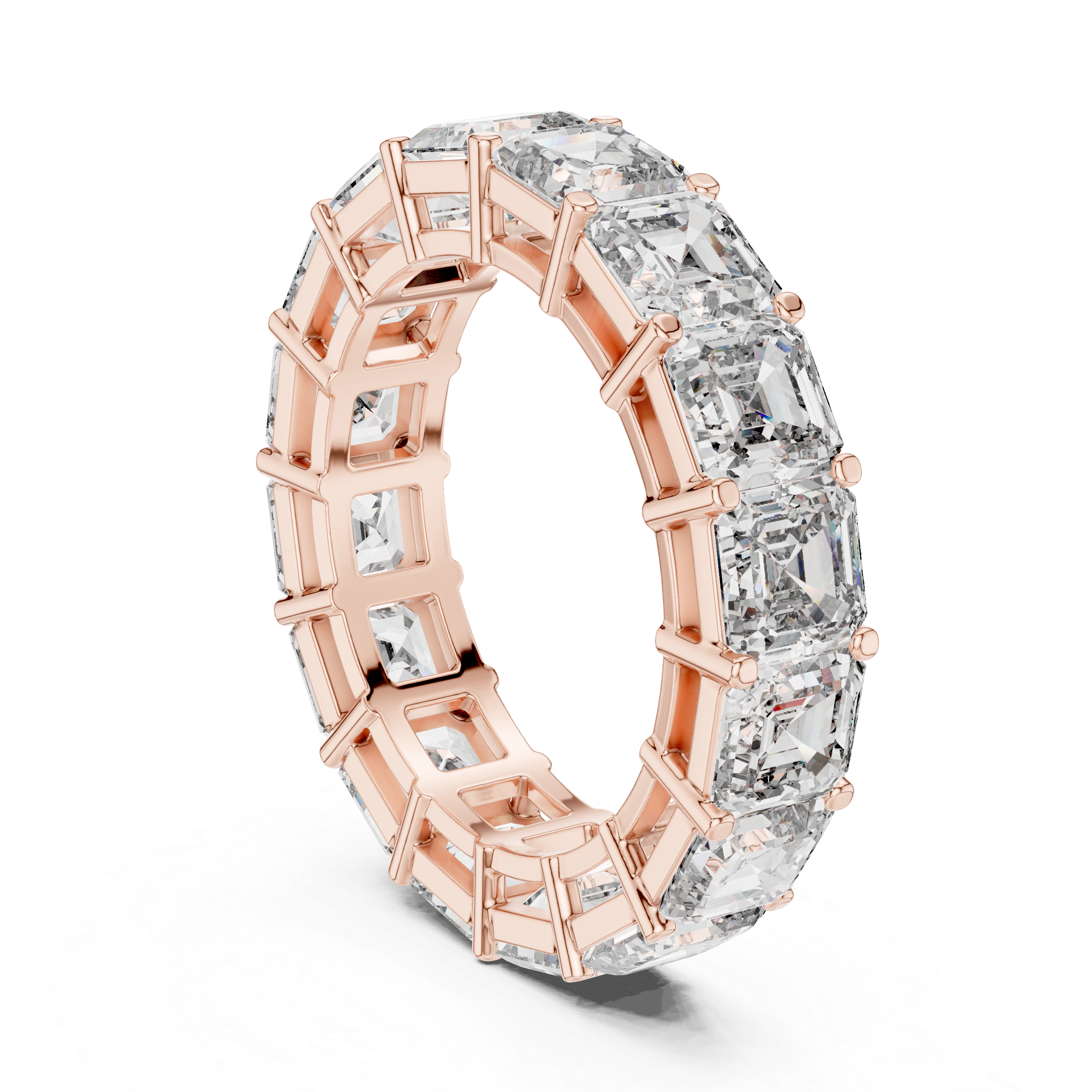 Asscher Cut Brilliant Moissanite VVS1 Eternity Band